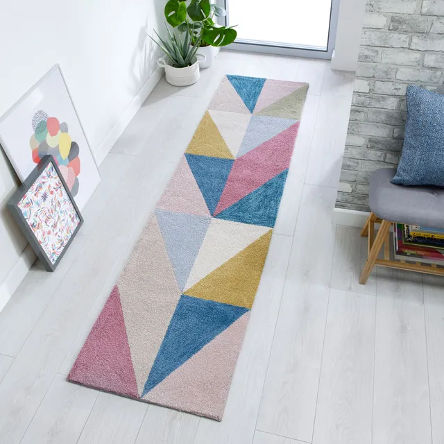 flair-rugs-metro-colourful-geometric-runner-bunter-l-ufer-geometrisch image 1