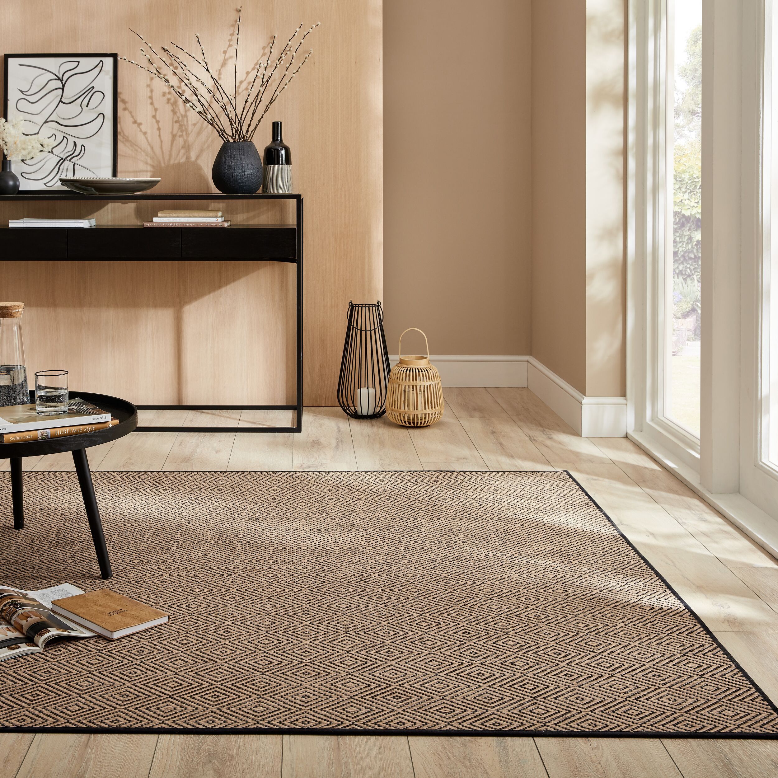 flair-rugs-jute-diamond-border-naturfaser-teppich image 3