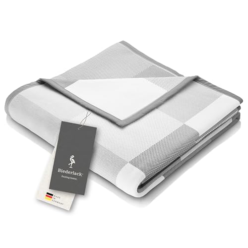 biederlack-pure-cotton-karo-grau-kuscheldecke-150x200-cm image 7