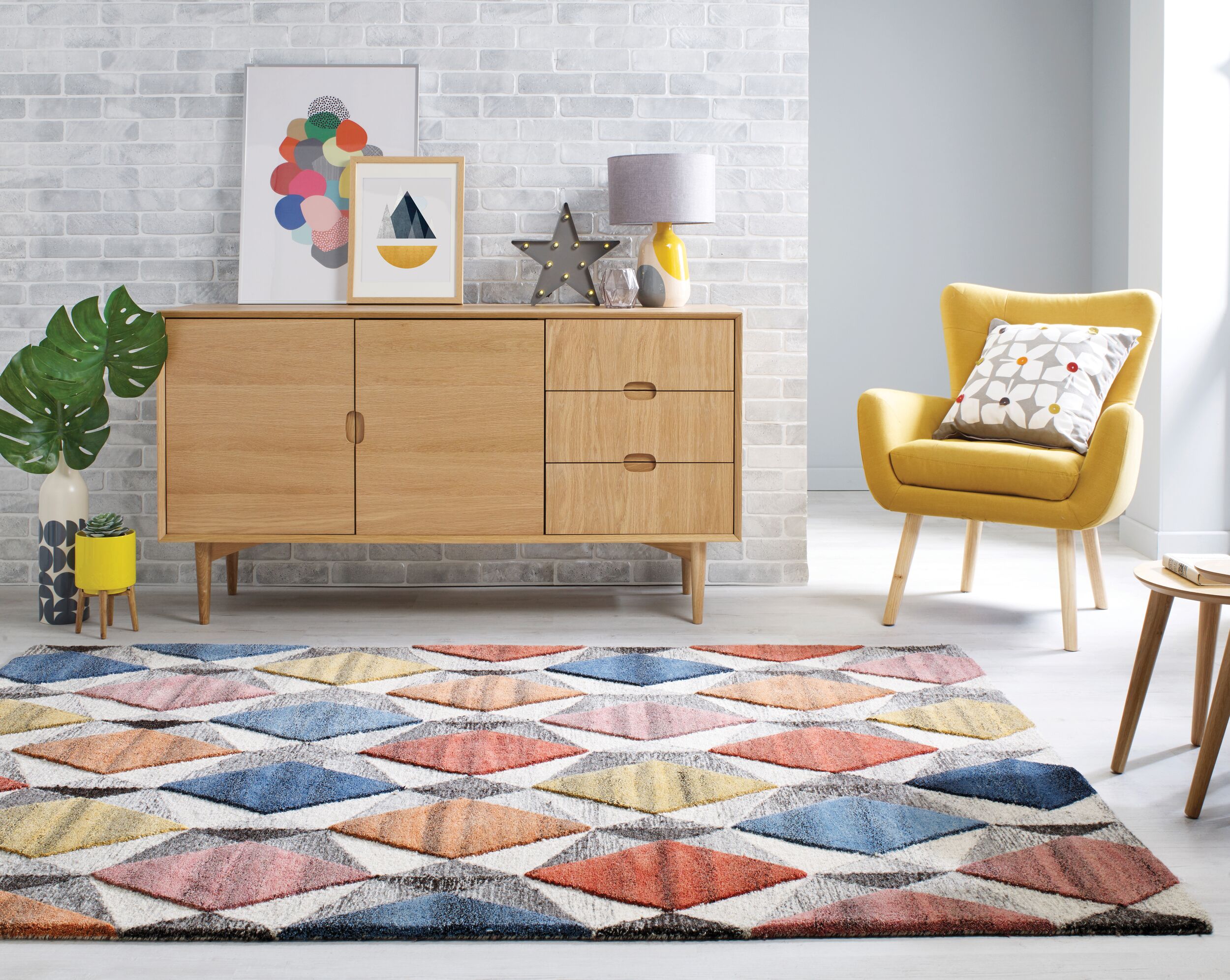 flair-rugs-yara-wool-geometric-wollteppich image 1