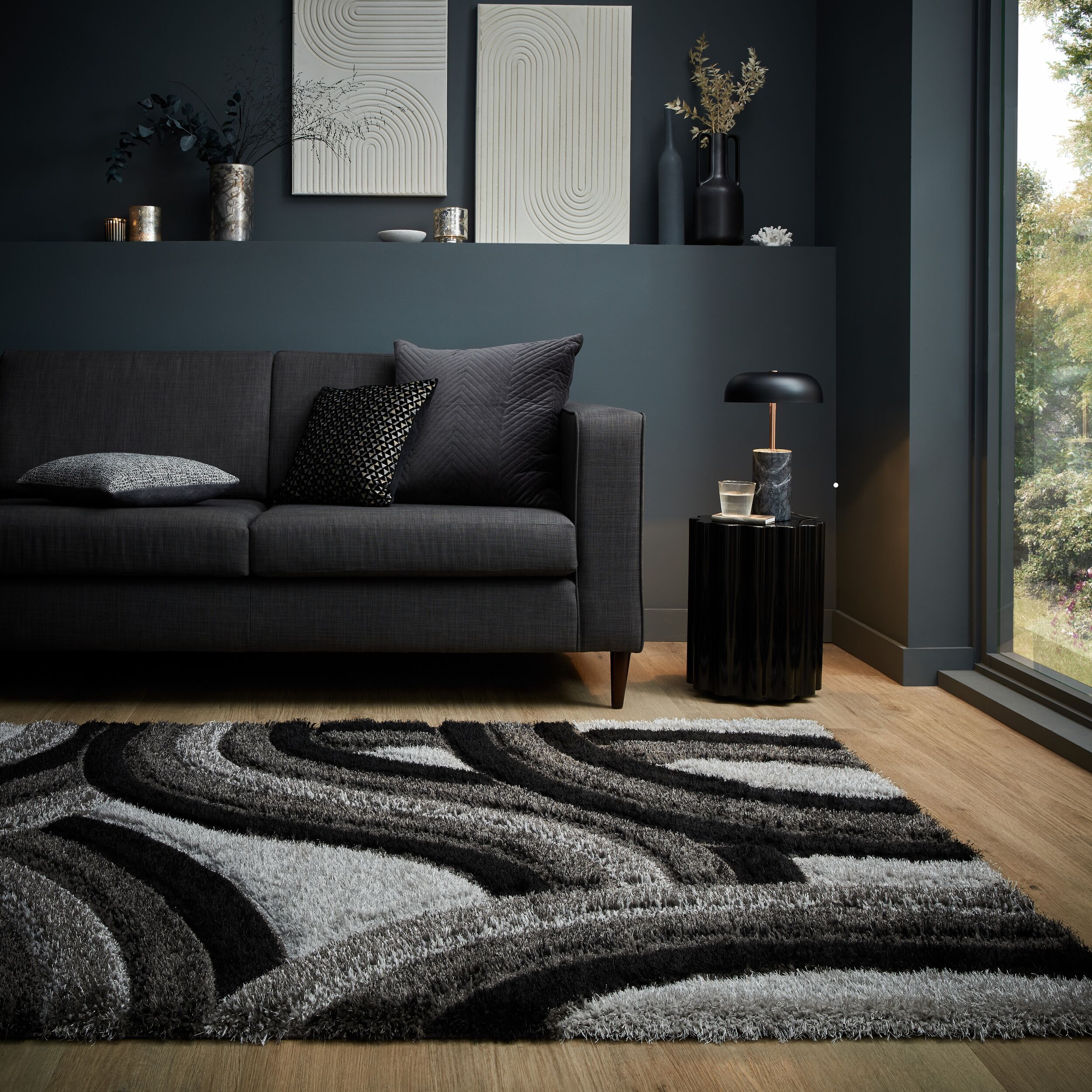flair-rugs-velvet-carved-shaggy-hochflor-teppich image 3