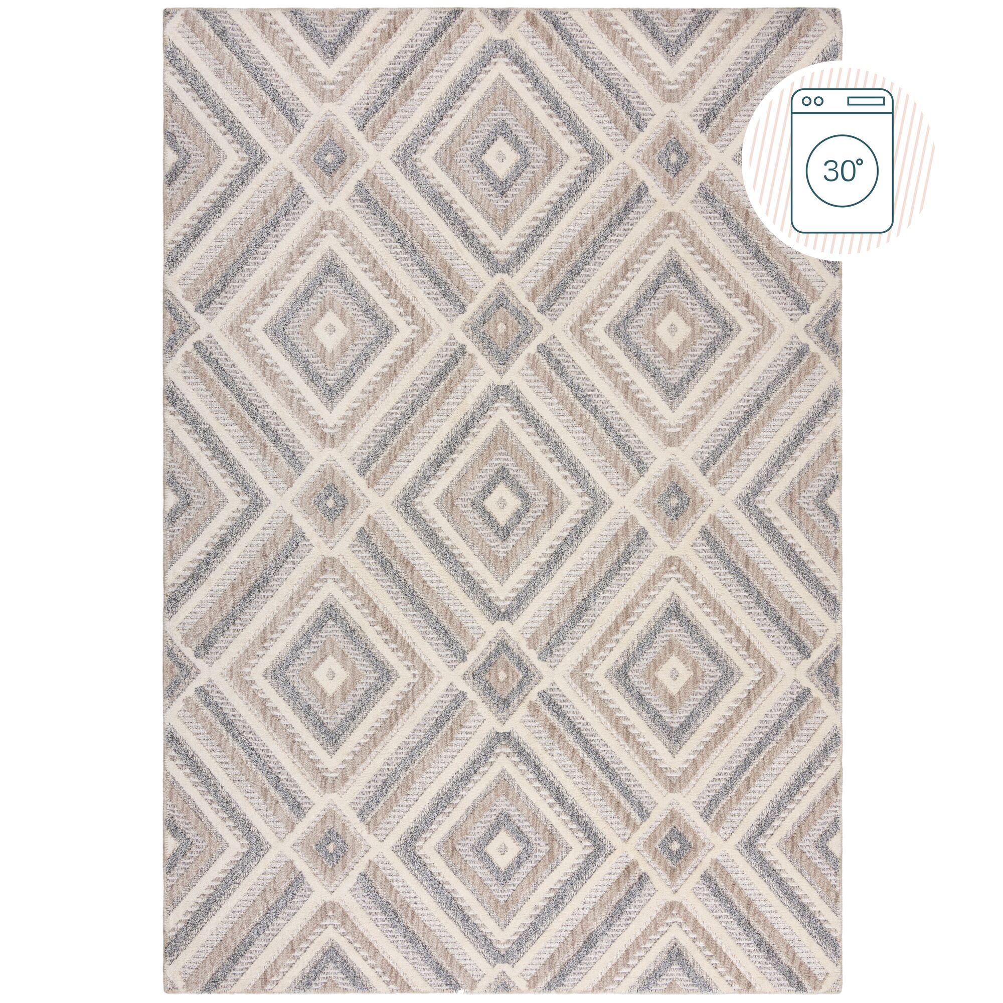 flair-rugs-beckett-waschbarer-geometrischer-teppich image 2
