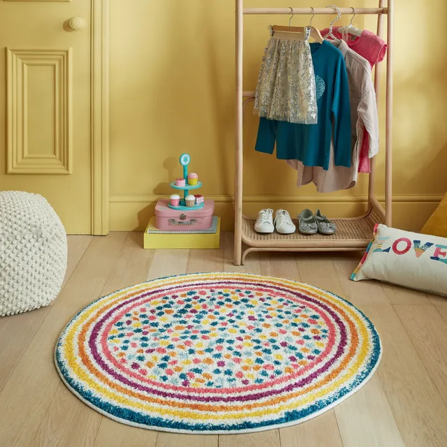 flair-rugs-rainbow-spot-shaggy-kids-teppich-rund image 1