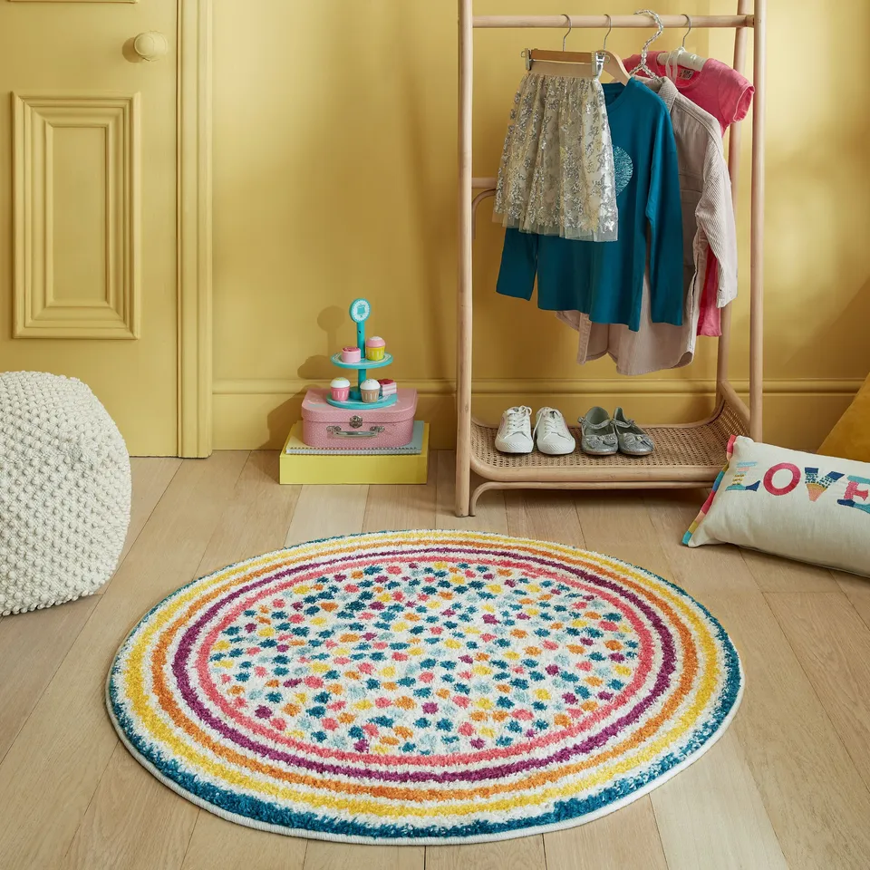 flair-rugs-rainbow-spot-shaggy-kids-teppich-rund image 1