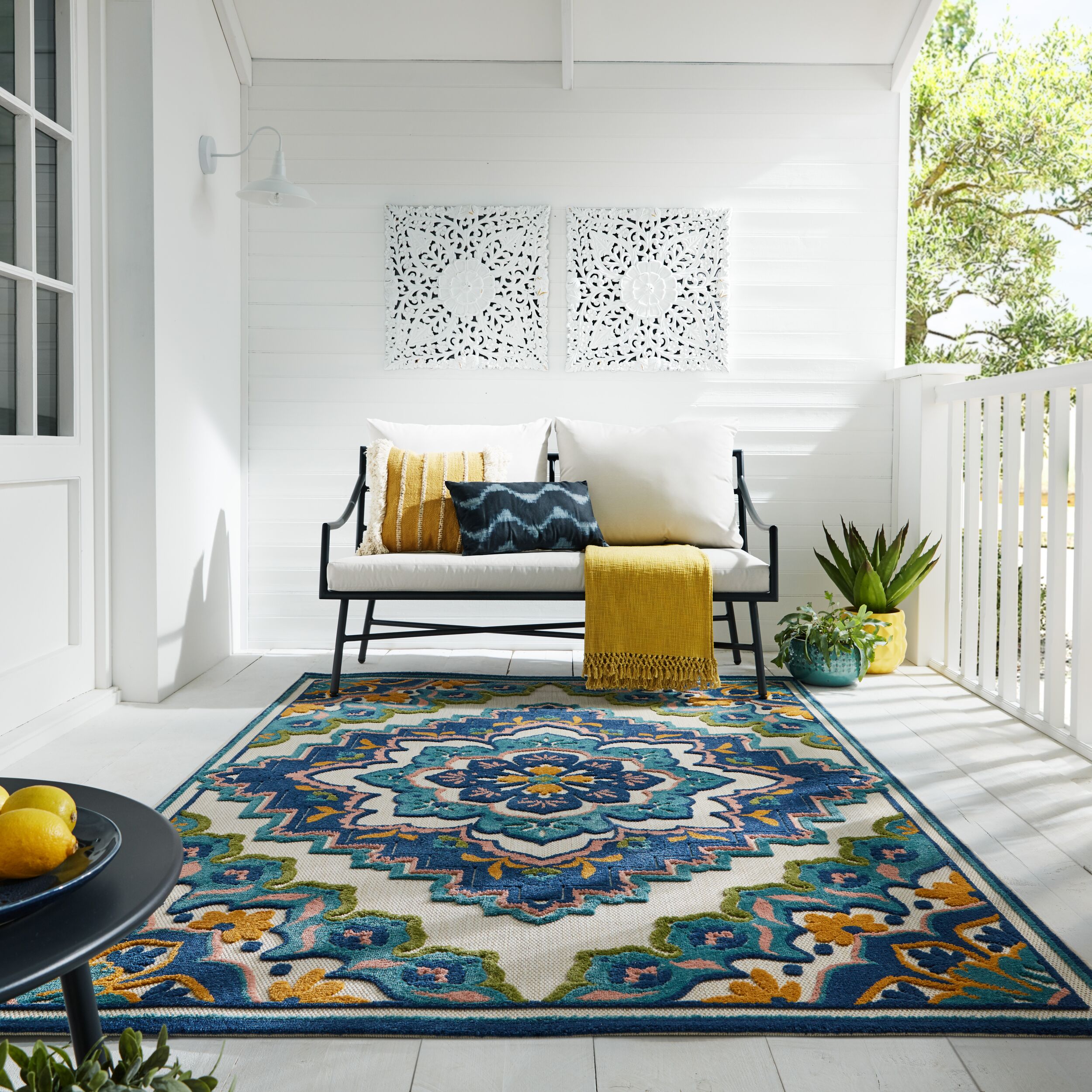 flair-rugs-beach-floral-indoor-outdoor-teppich image 1