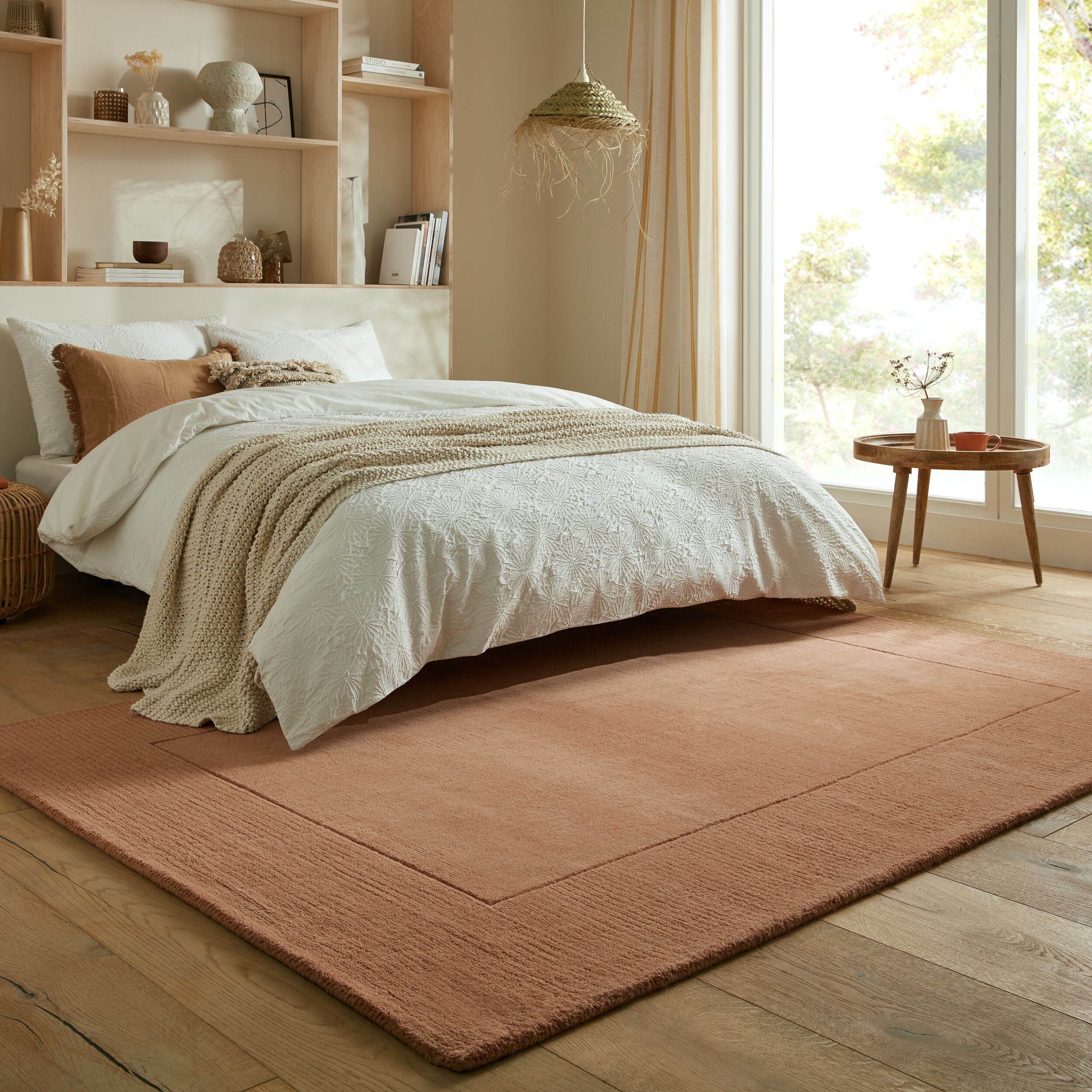flair-rugs-textured-wool-border-teppich image 1