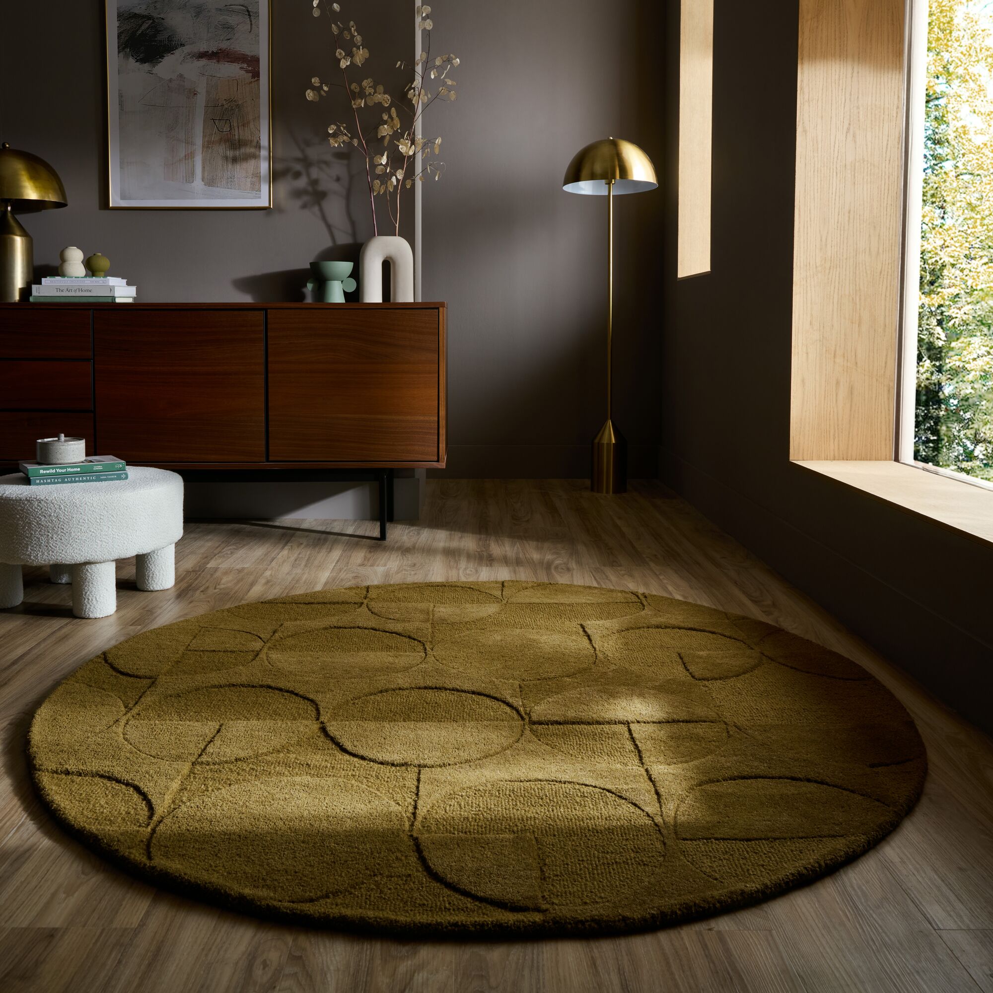 flair-rugs-gigi-wollteppich-geometrischer-kreis-naturfaser-teppich image 3