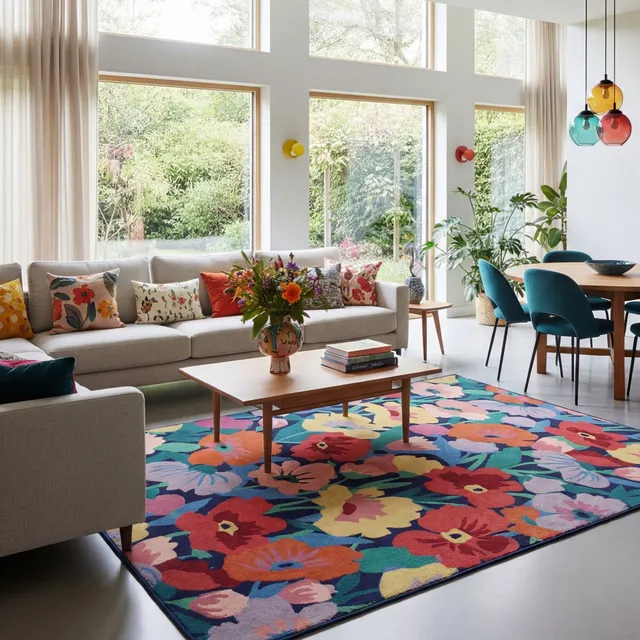 flair-rugs-cut-out-floral-wollmix-teppich image 1