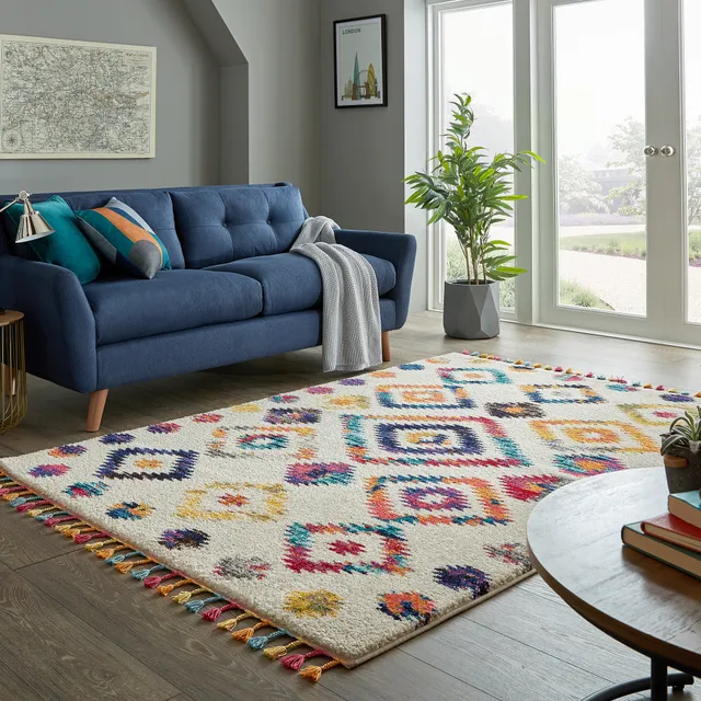 flair-rugs-bohemia-berber-shaggy-teppich-bunt image 1