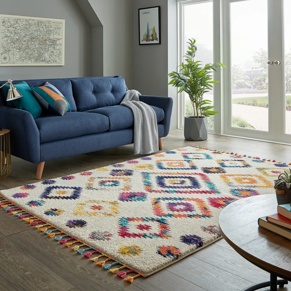 flair-rugs-bohemia-berber-shaggy-teppich-bunt image 1