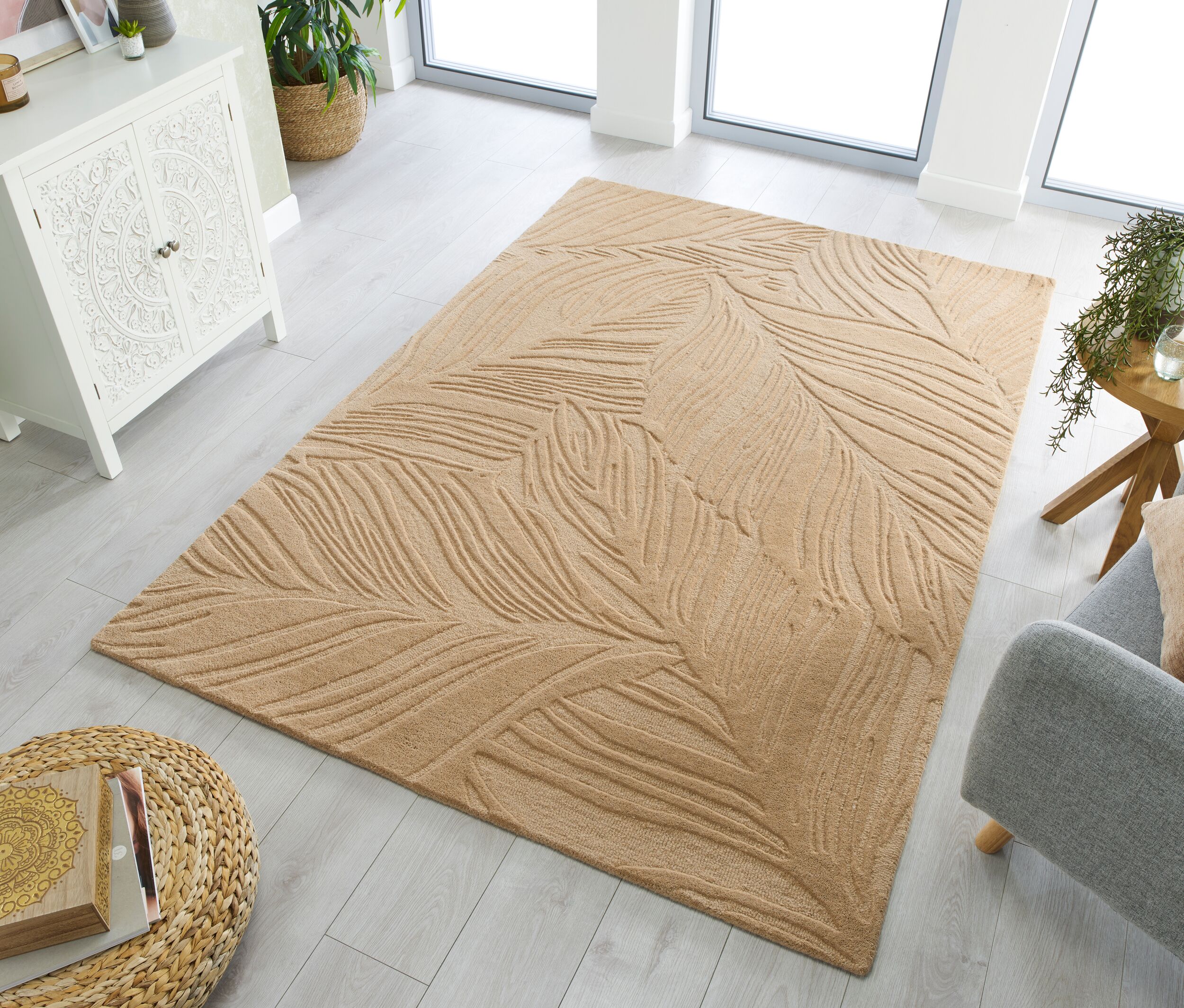 flair-rugs-lino-leaf-hand-carved-wollteppich image 3