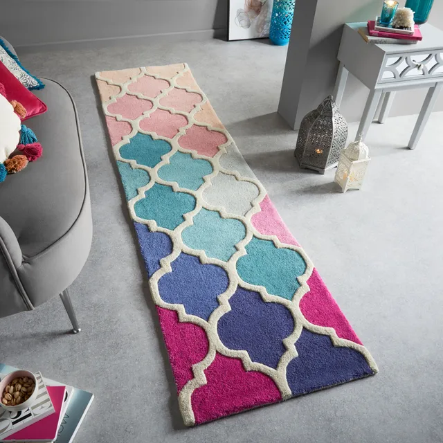 flair-rugs-rosella-woll-l-ufer-mit-geometrie-muster image 1