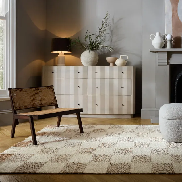 flair-rugs-eric-cotton-blend-karo-teppich image 1