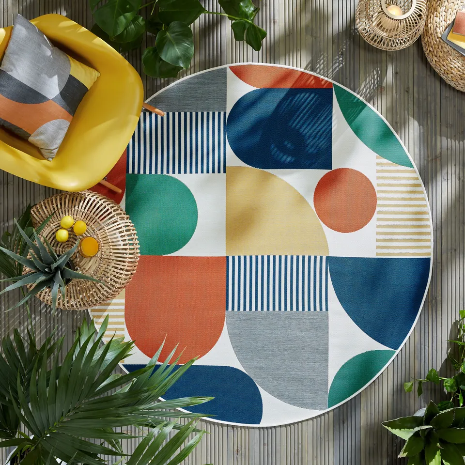 flair-rugs-geo-fusion-runder-indoor-outdoor-teppich image 1