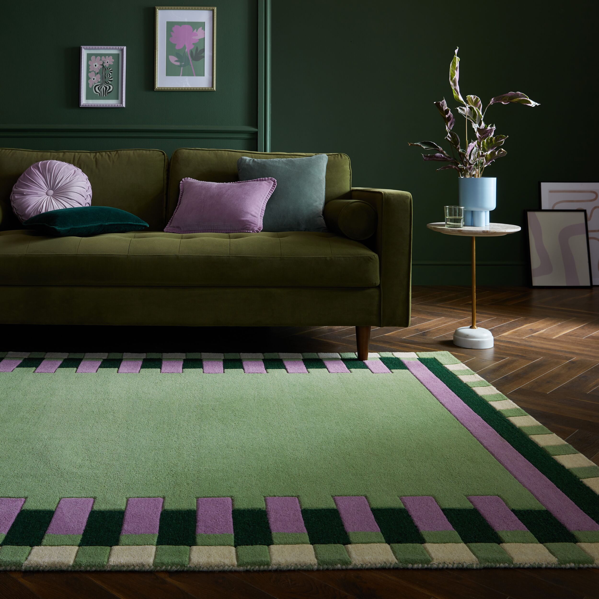 flair-rugs-kai-wool-border-rug-wollteppich-mit-bord-re image 3