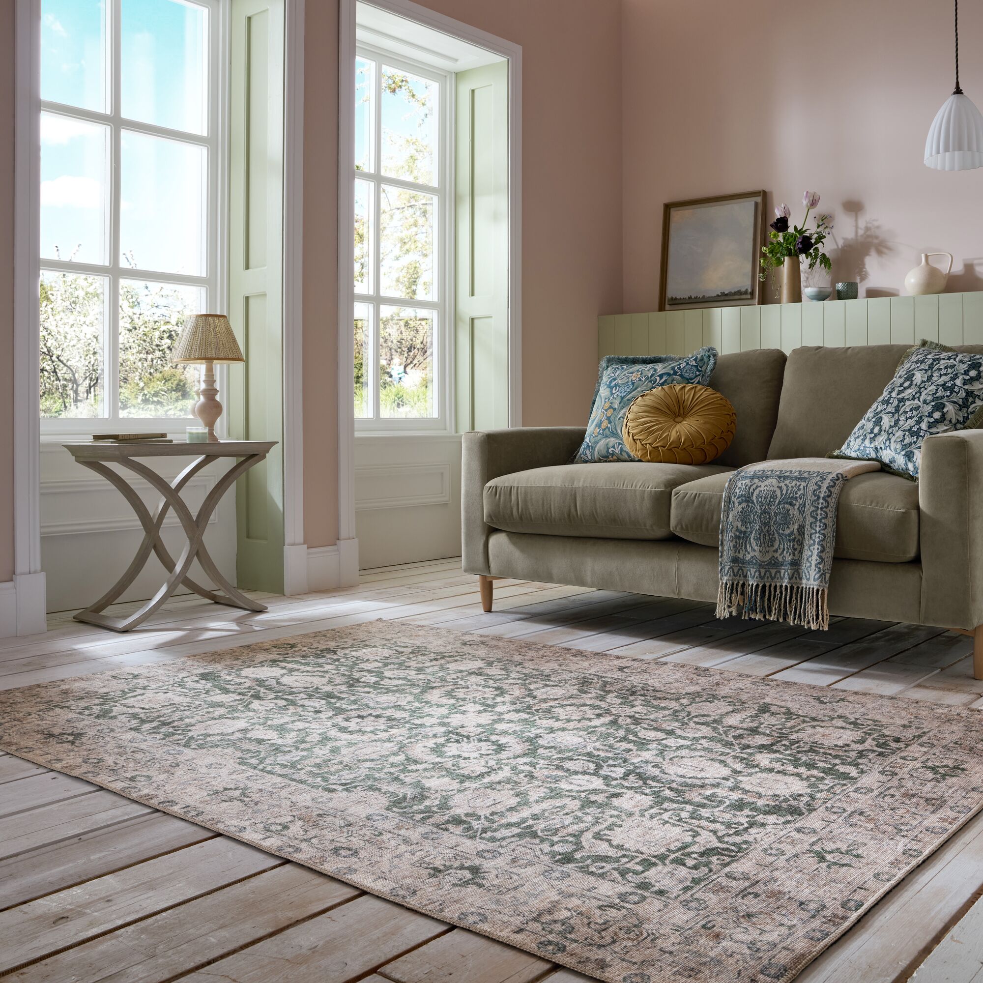 flair-rugs-beau-washable-floral-rug-waschbarer-teppich-floral image 1