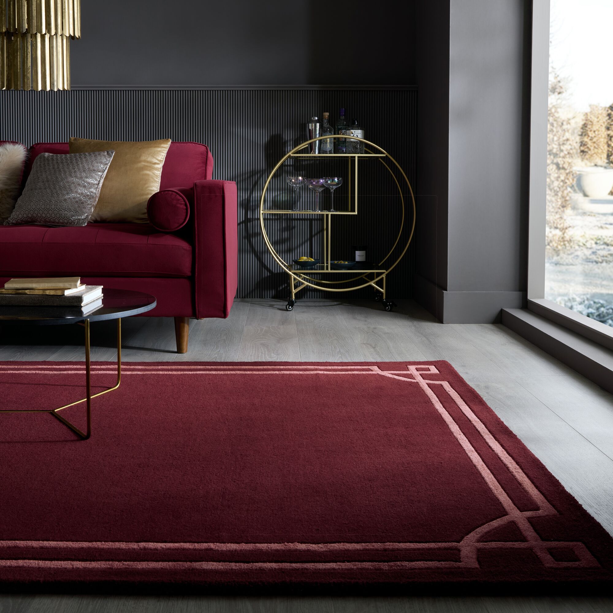 flair-rugs-gatsby-deco-border-teppich-aus-wollmischung image 1