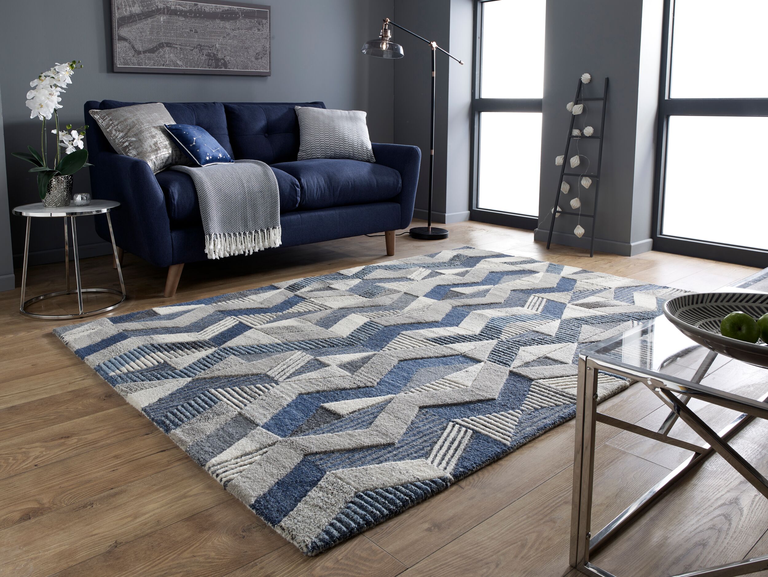 flair-rugs-asher-geometric-modern-wool-teppich image 3