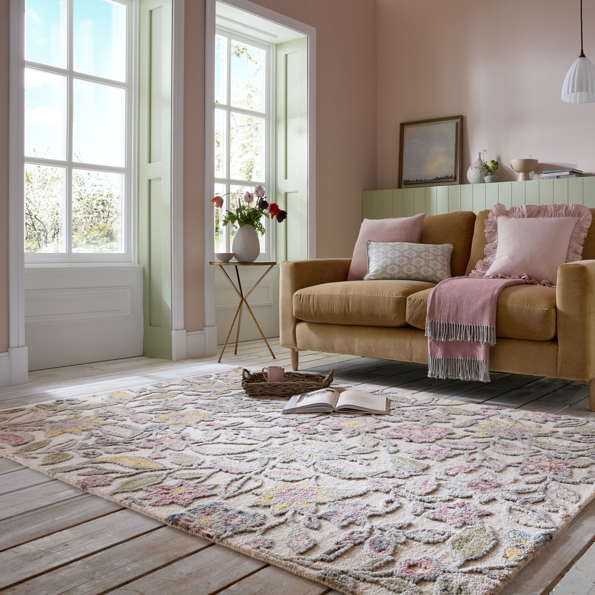 flair-rugs-tania-floral-wollteppich image 1
