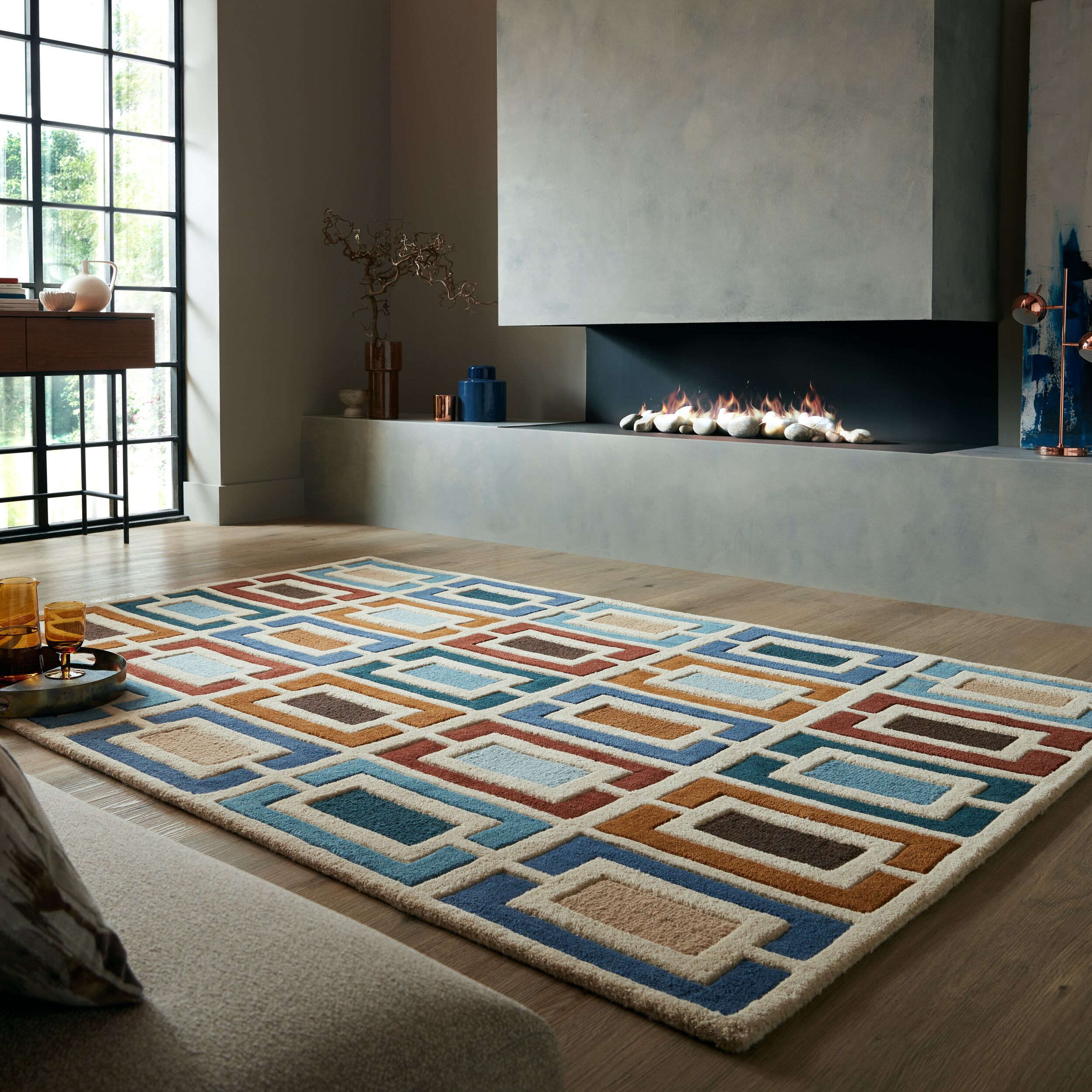 flair-rugs-retro-blocks-wollteppich-geschnitzt image 3