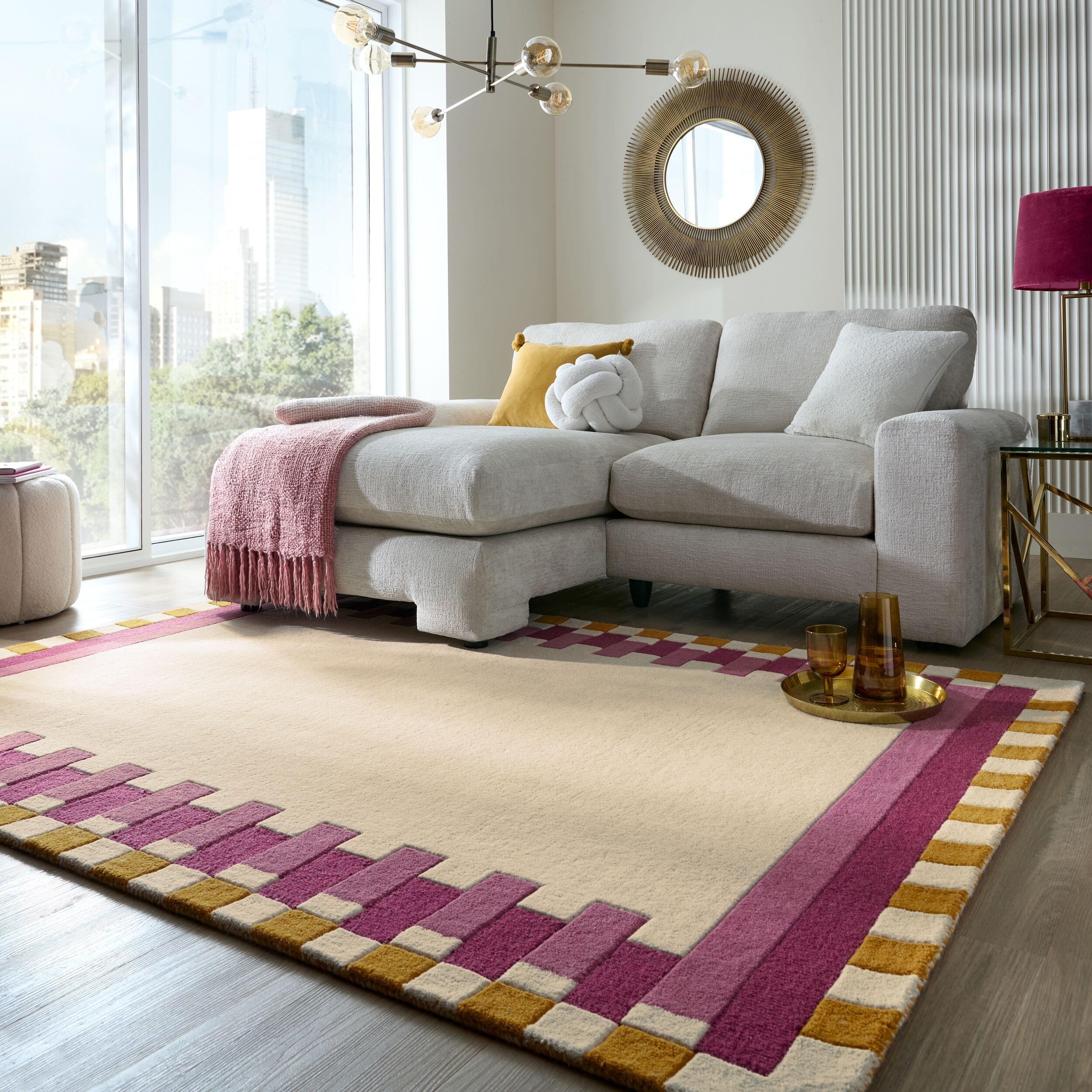 flair-rugs-kai-wool-border-rug-wollteppich-mit-bord-re image 4