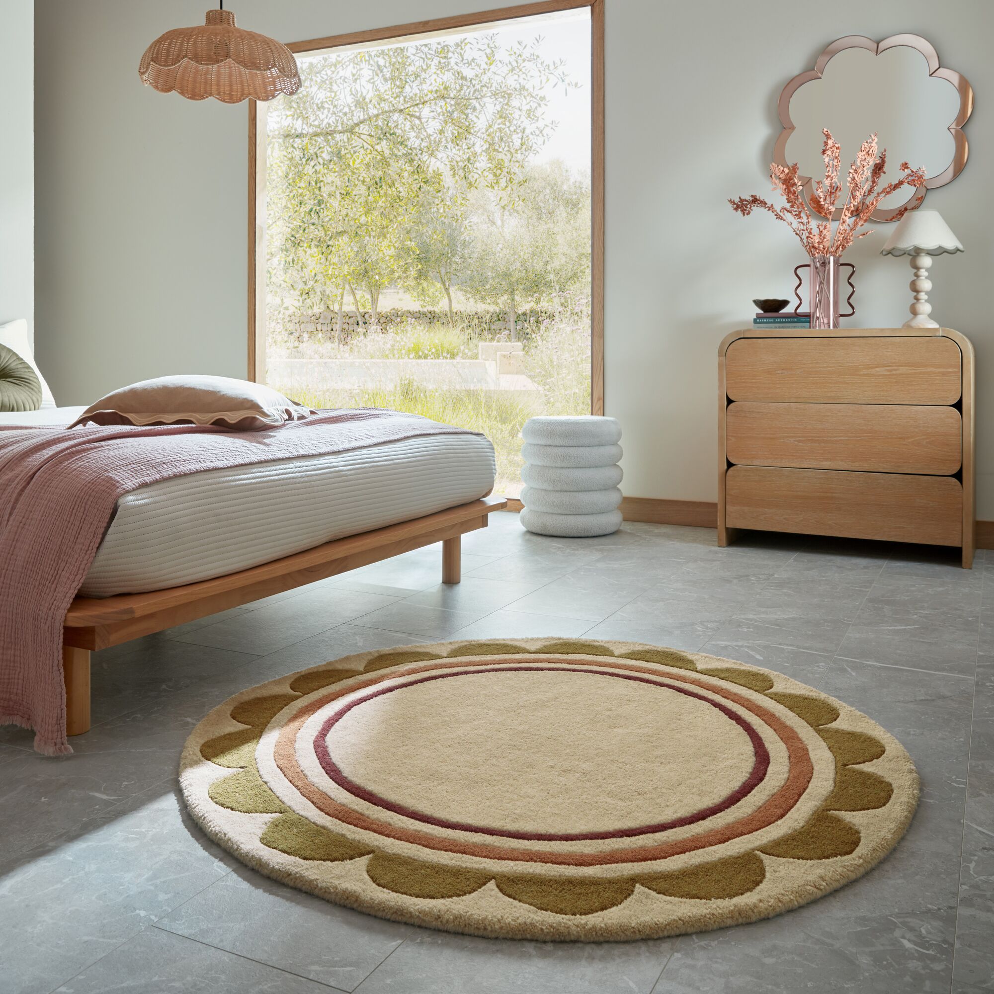 flair-rugs-lois-scallop-border-wollteppich-rund image 3