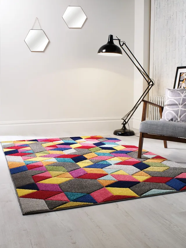 flair-rugs-dynamic-geometric-colourful-rug-designteppich image 1