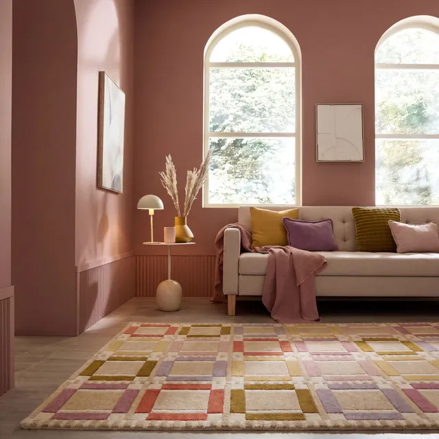 flair-rugs-quadro-checkerboard-wollteppich image 1