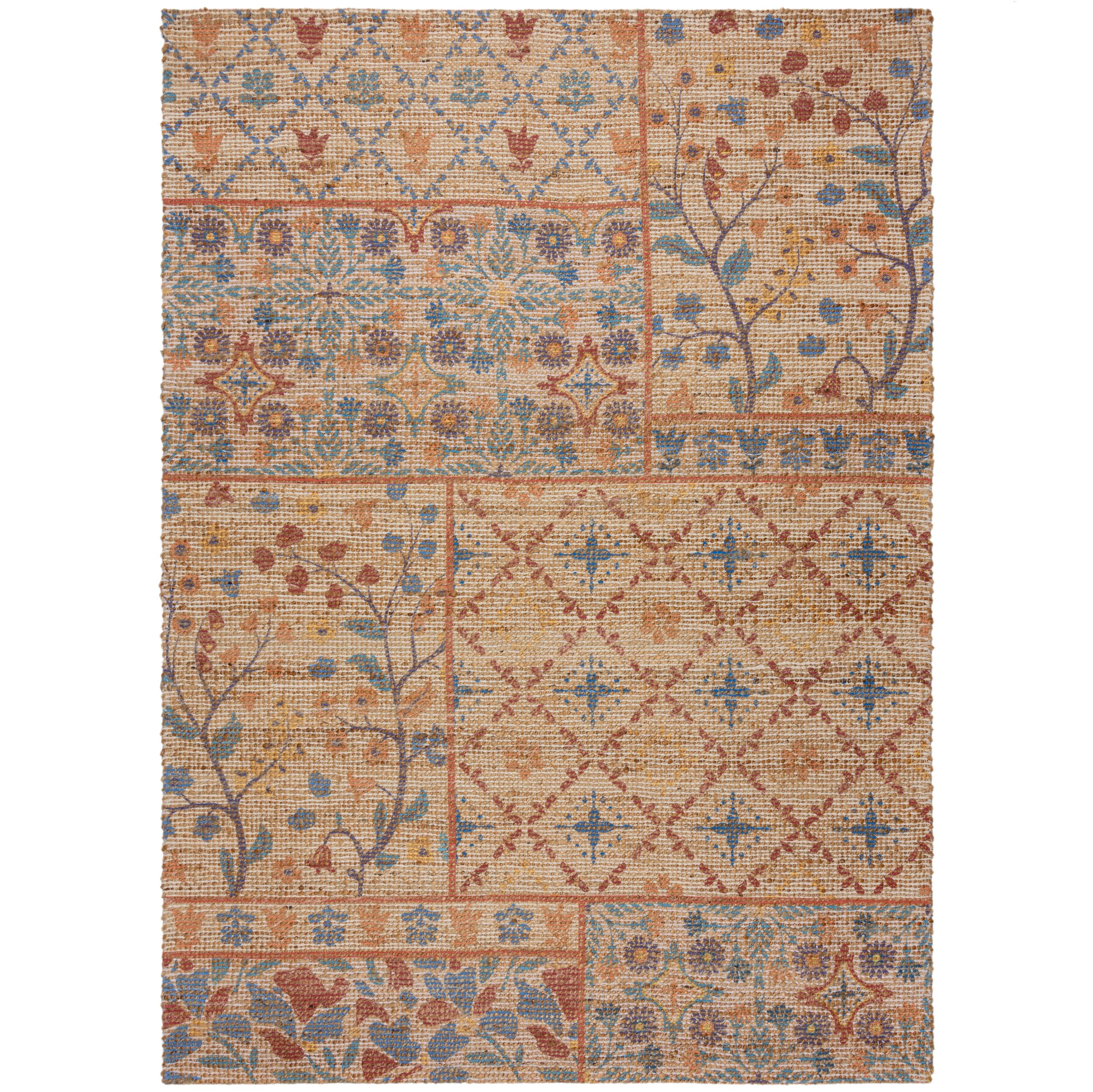 flair-rugs-taylor-printed-jute-patchwork-teppich-naturfaser image 2