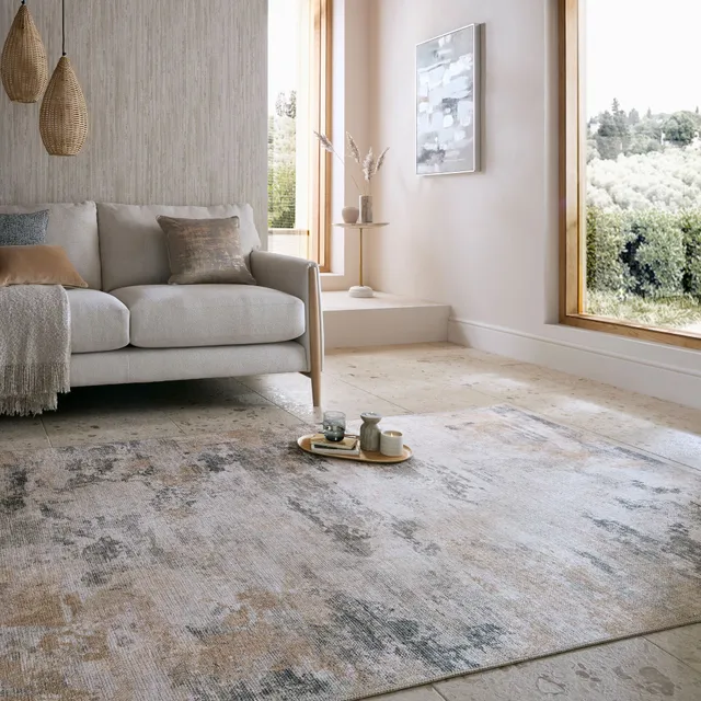 flair-rugs-lila-waschbarer-abstract-teppich image 1