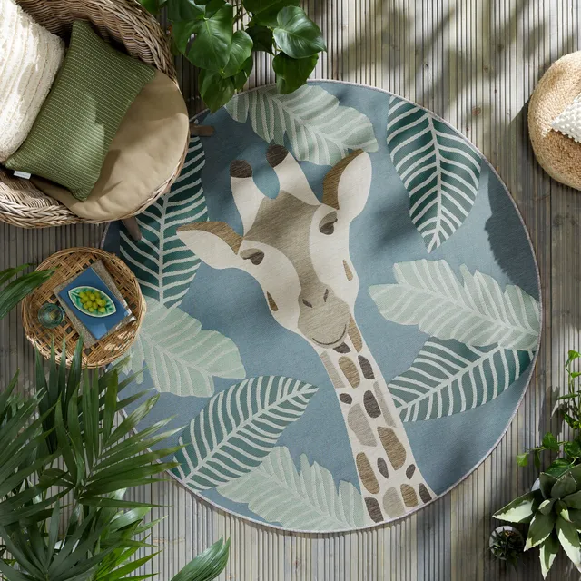 flair-rugs-eric-giraffe-runder-indoor-outdoor-teppich image 1