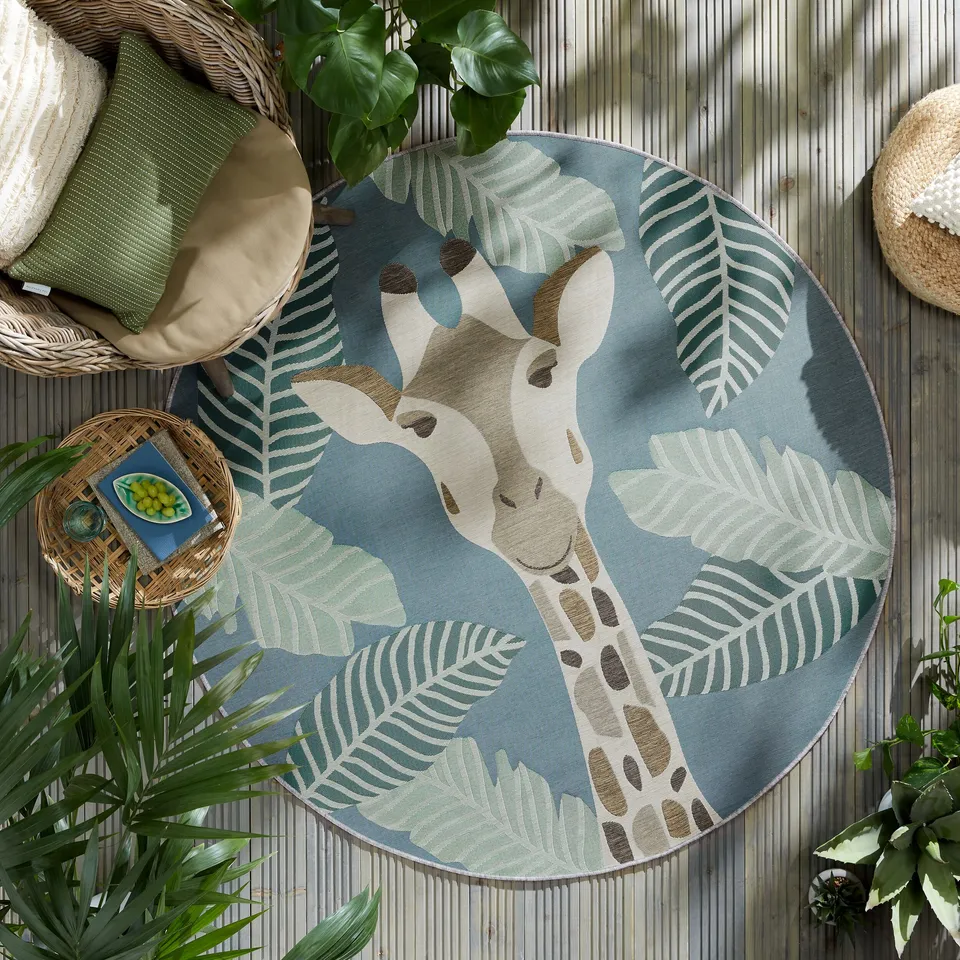flair-rugs-eric-giraffe-runder-indoor-outdoor-teppich image 1