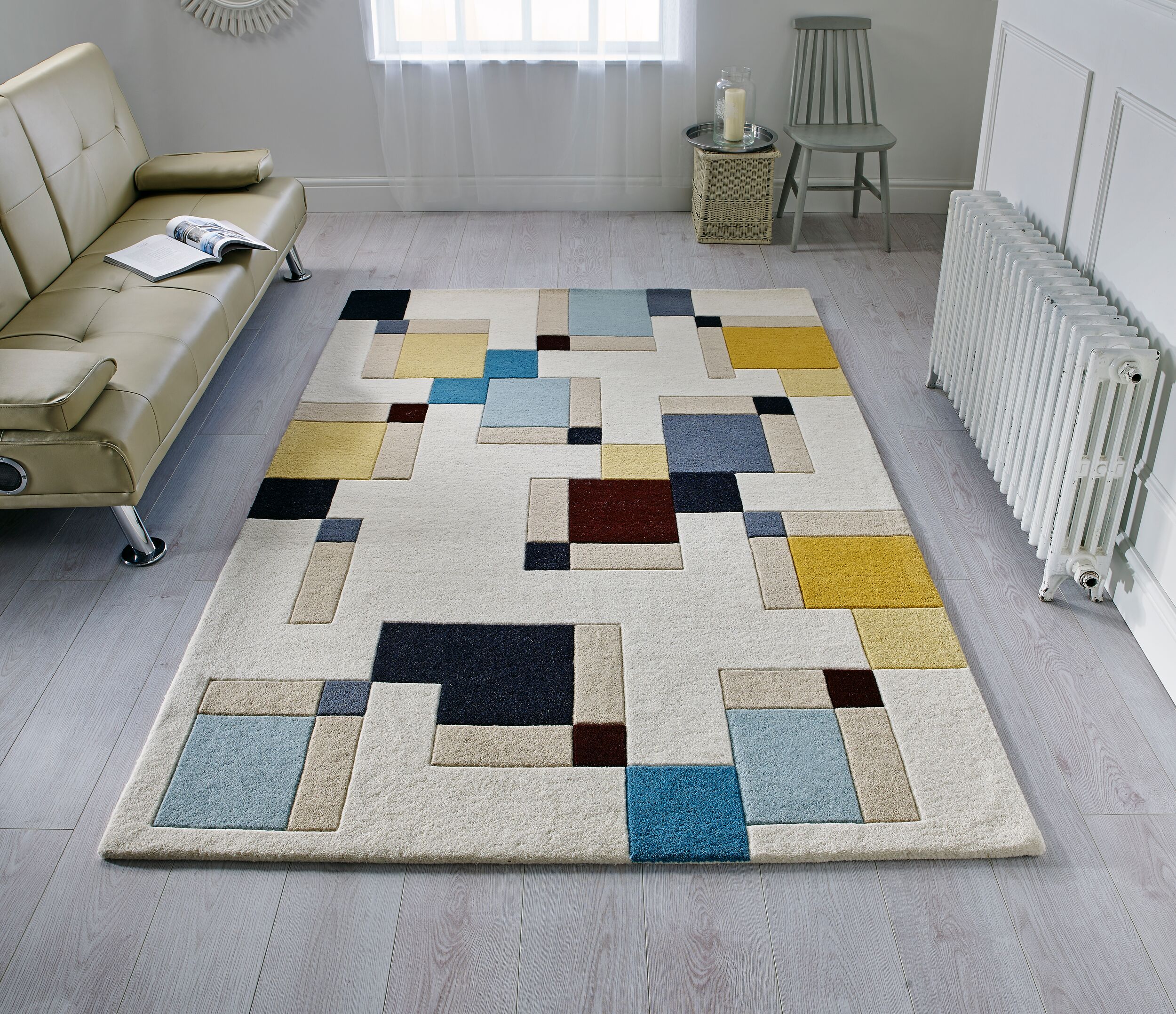 flair-rugs-abstract-blocks-wollteppich image 1
