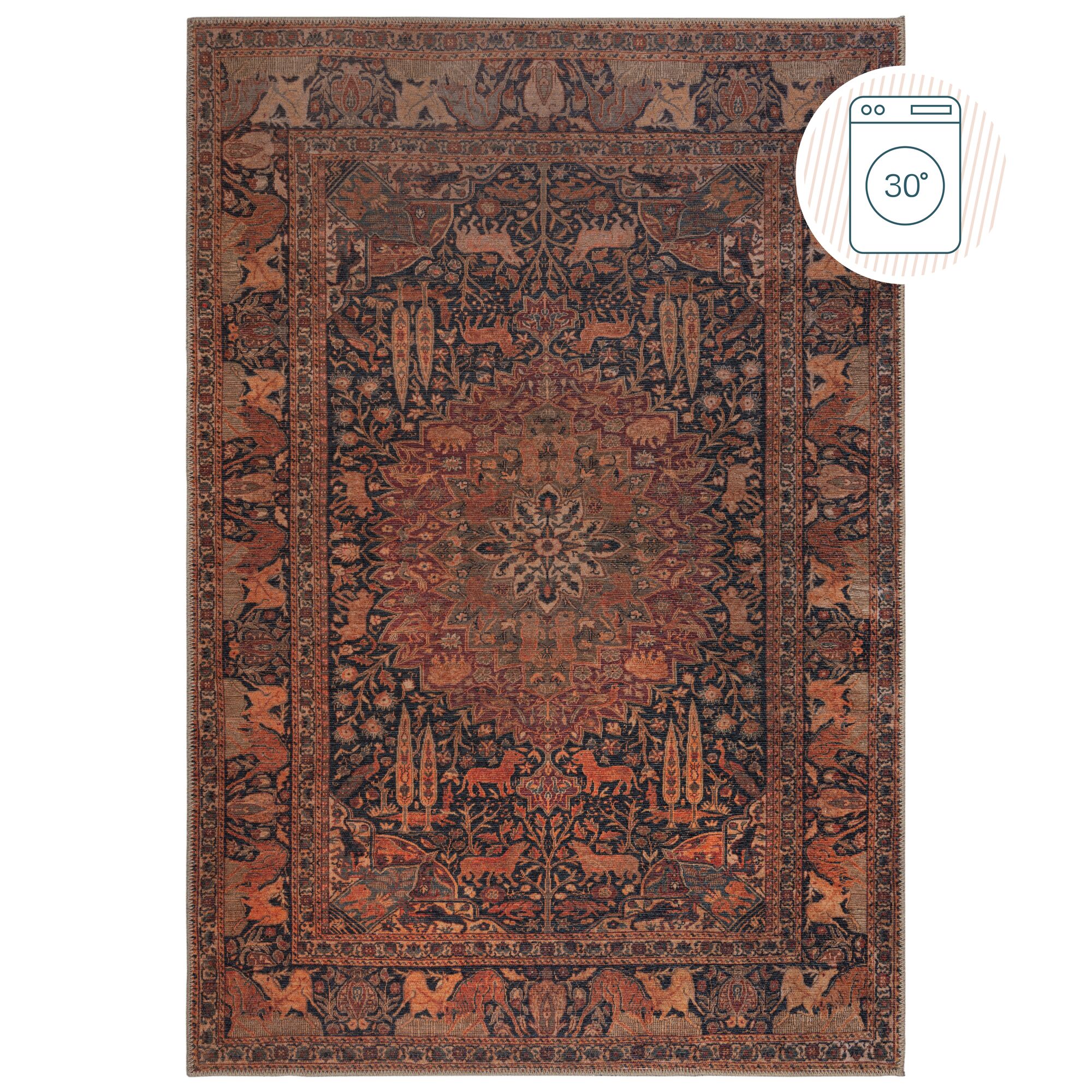 flair-rugs-nico-waschbarer-traditioneller-teppich image 2