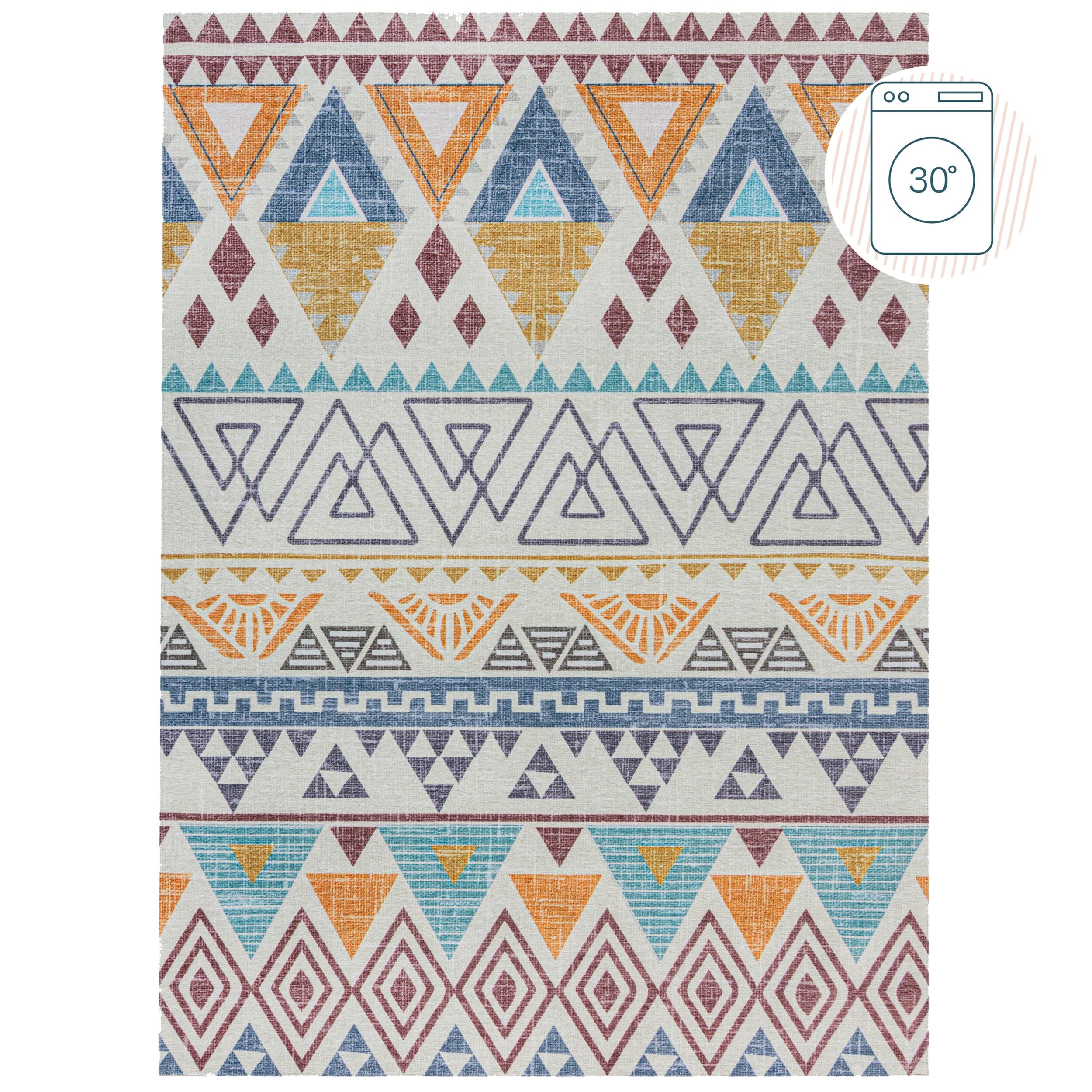 flair-rugs-lyle-aztec-2-lagen-waschbarer-teppich image 2
