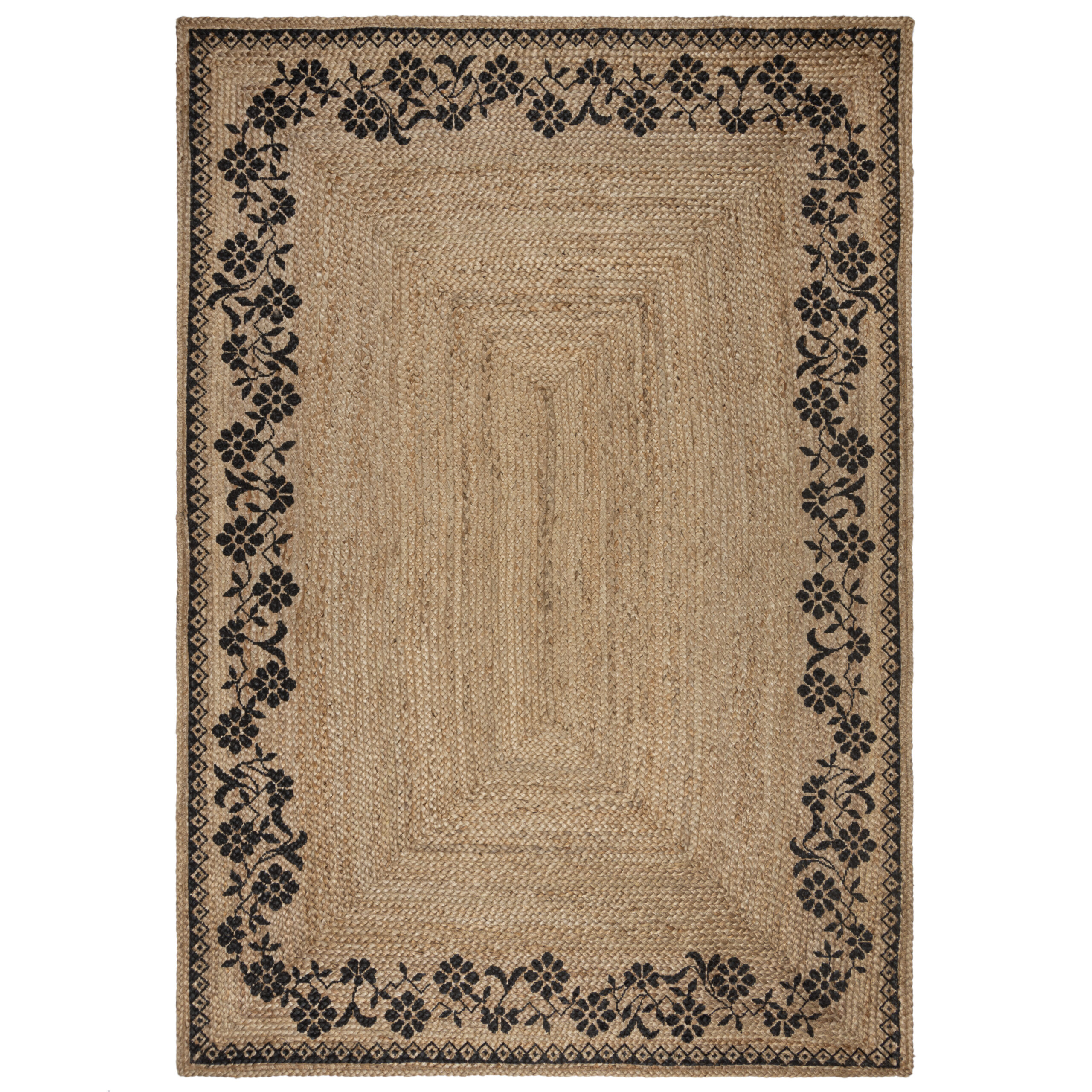 flair-rugs-maisie-bedruckter-jute-teppich-florales-muster image 2