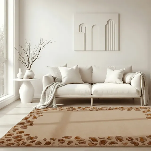 flair-rugs-leopard-frame-wollmisch-teppich image 1