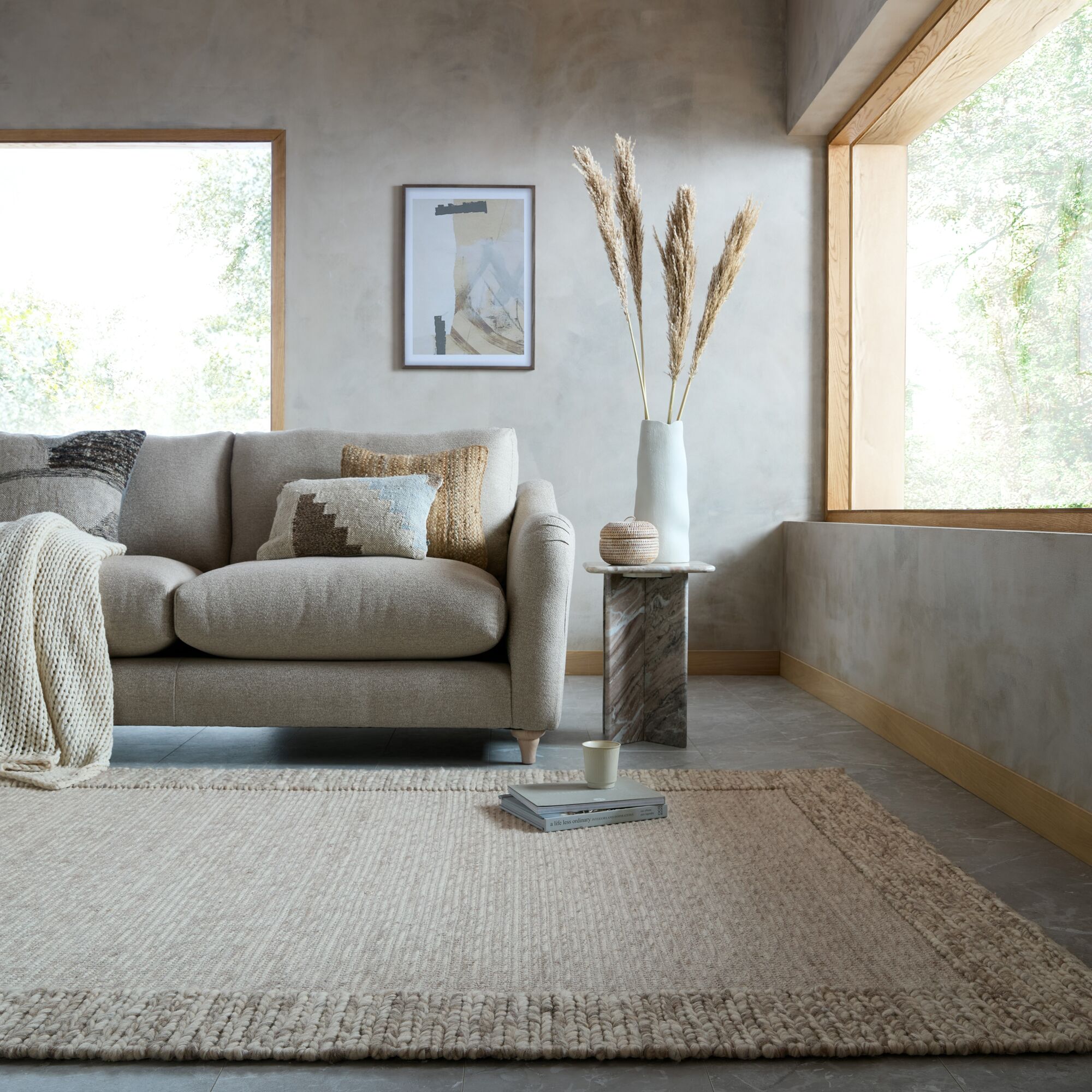 flair-rugs-rue-plait-neutraler-wollmisch-teppich image 3