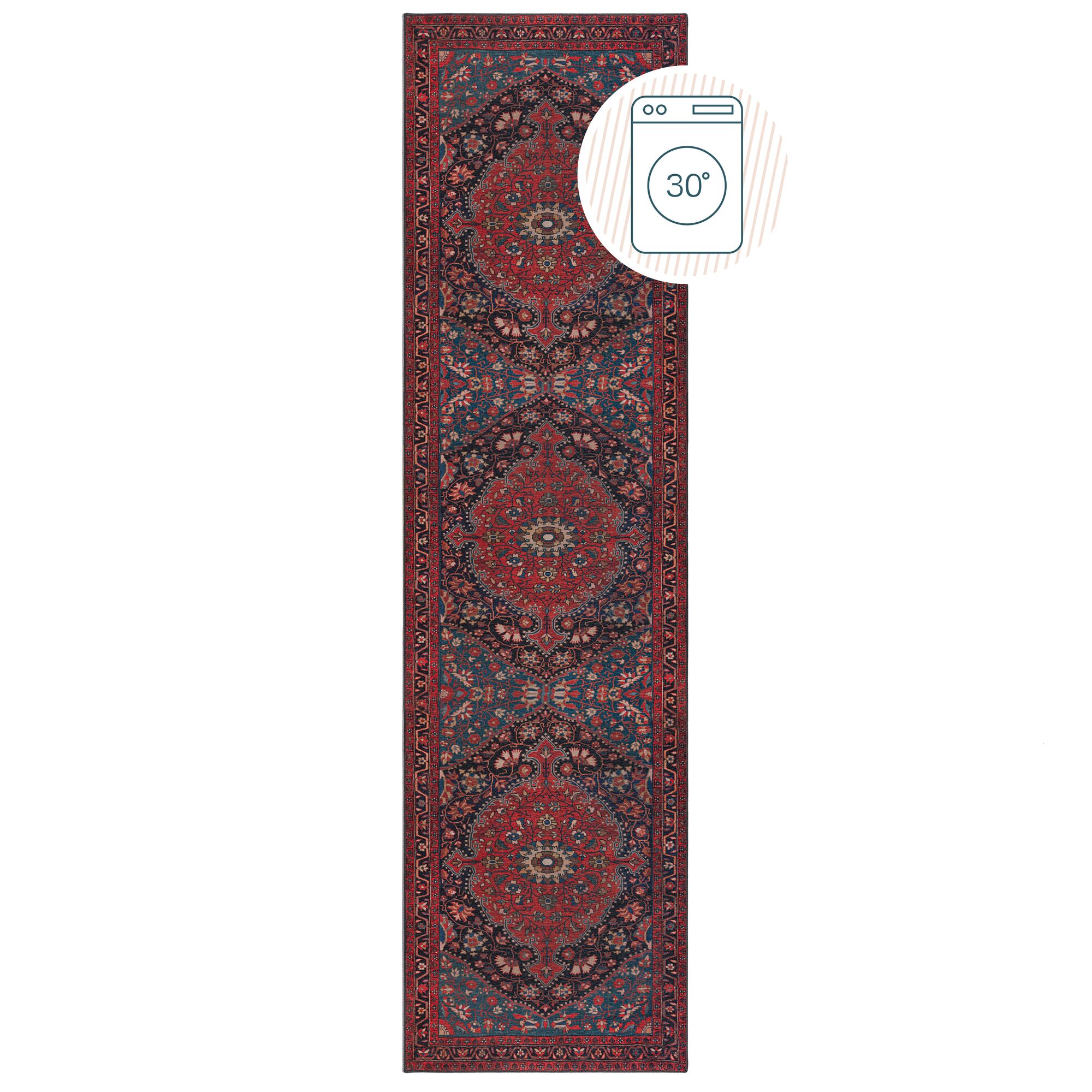 flair-rugs-medallion-washable-traditioneller-l-uferteppich image 2