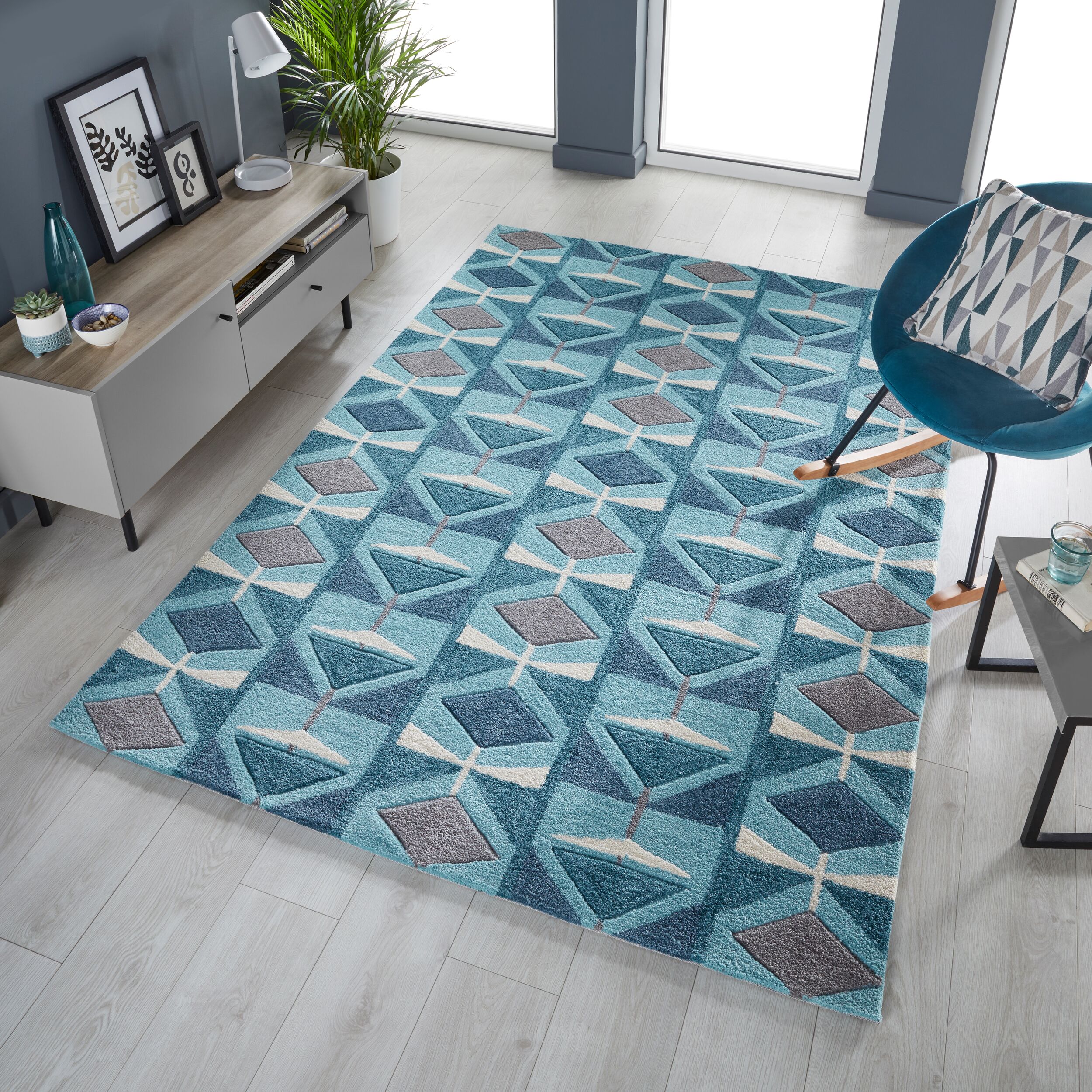 flair-rugs-kodiac-teppich-retro-geometrie-designteppich image 3