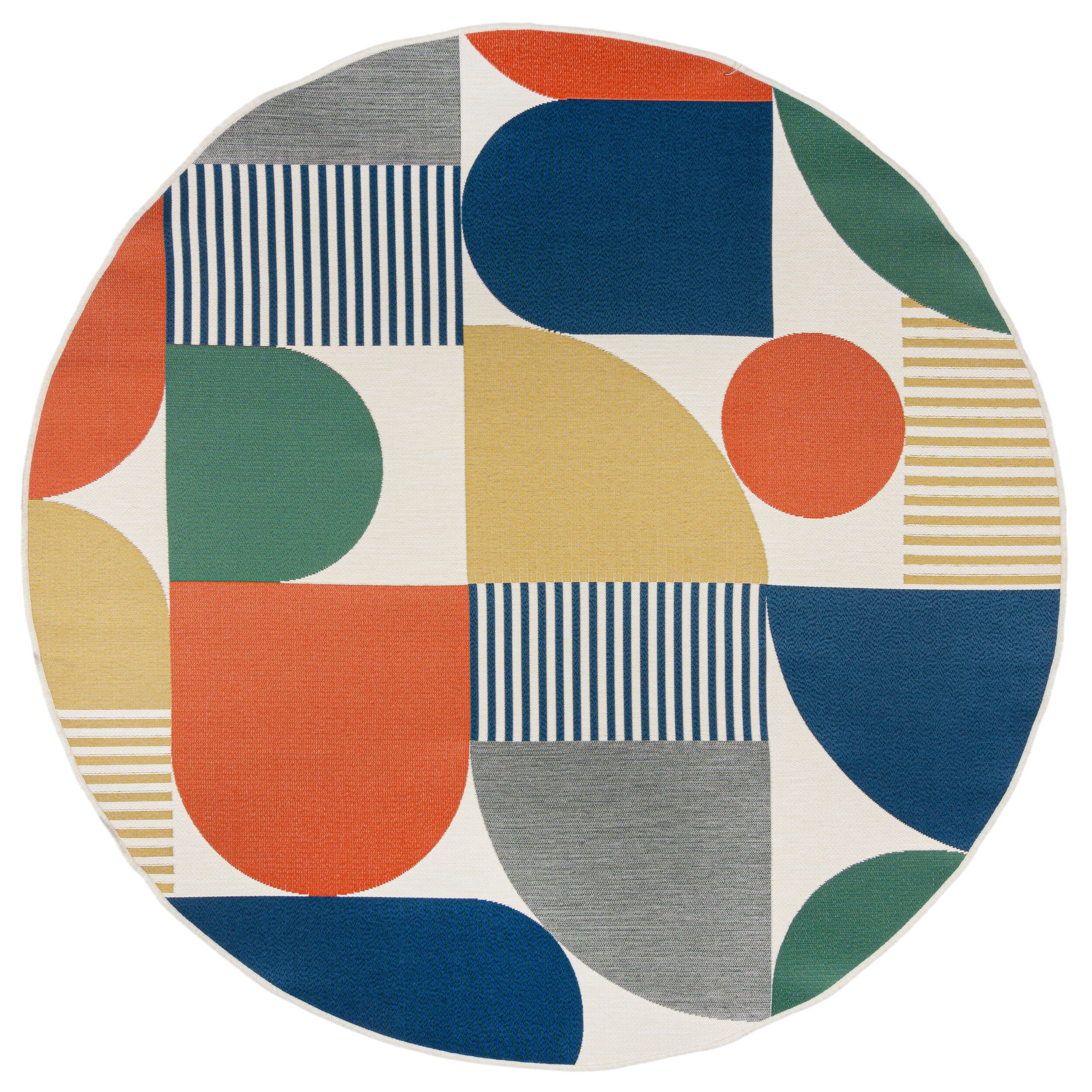 flair-rugs-geo-fusion-runder-indoor-outdoor-teppich image 2