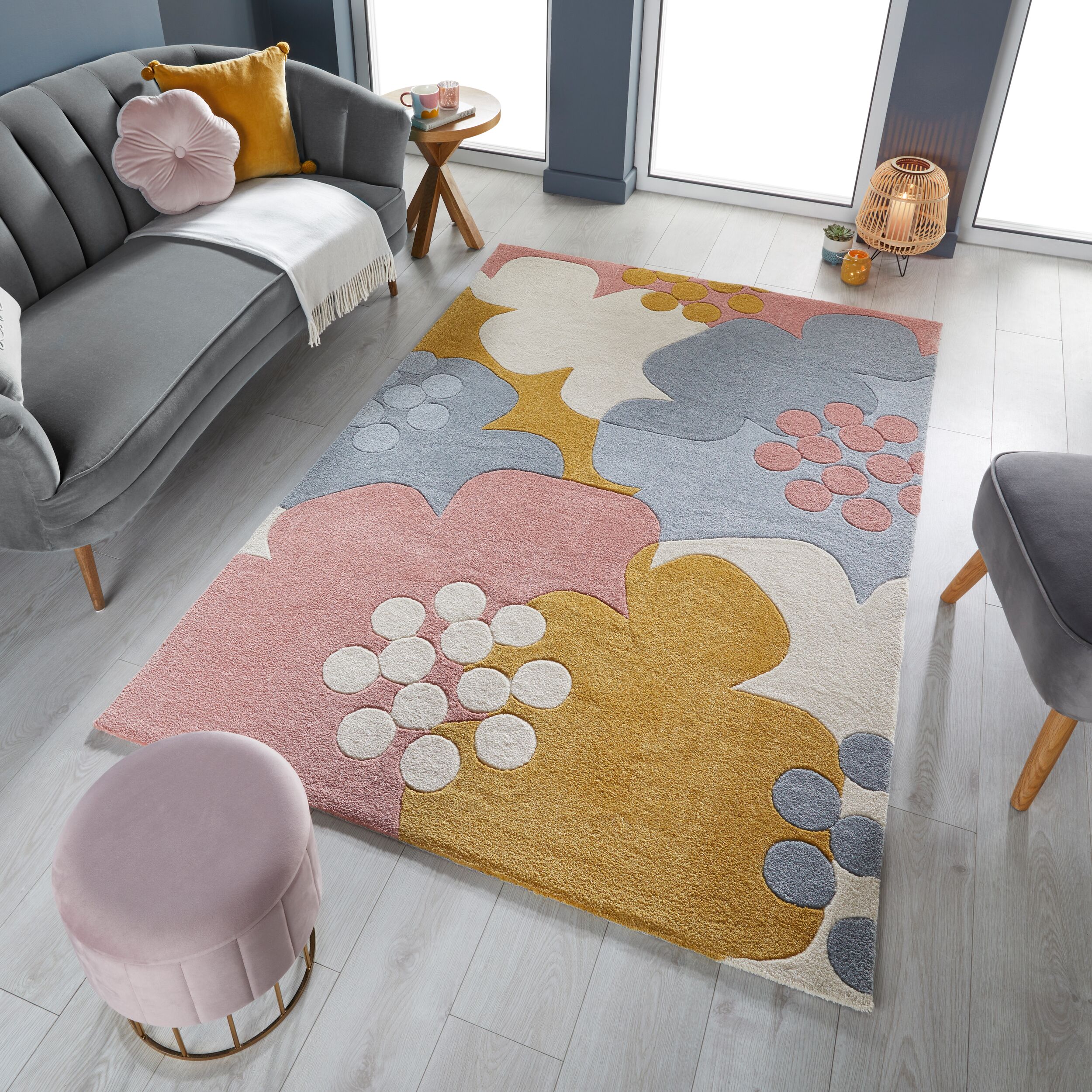 flair-rugs-retro-floral-motiv-teppich image 1