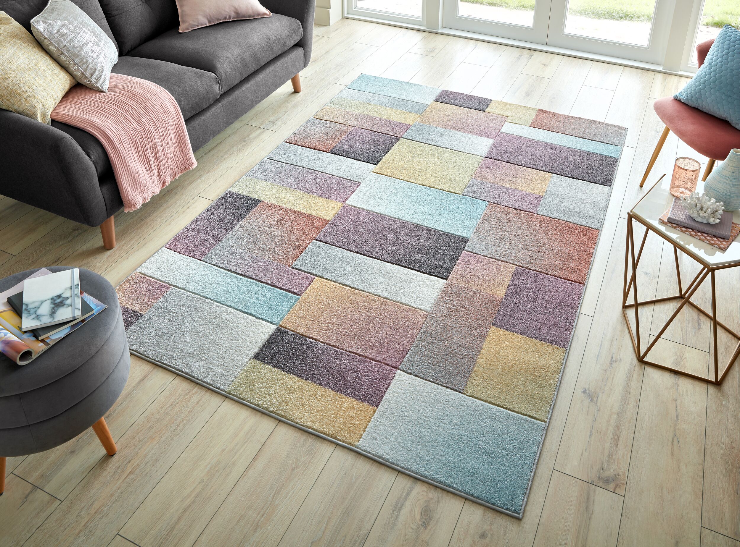 flair-rugs-lilia-handgeschnitzter-patchwork-teppich image 1