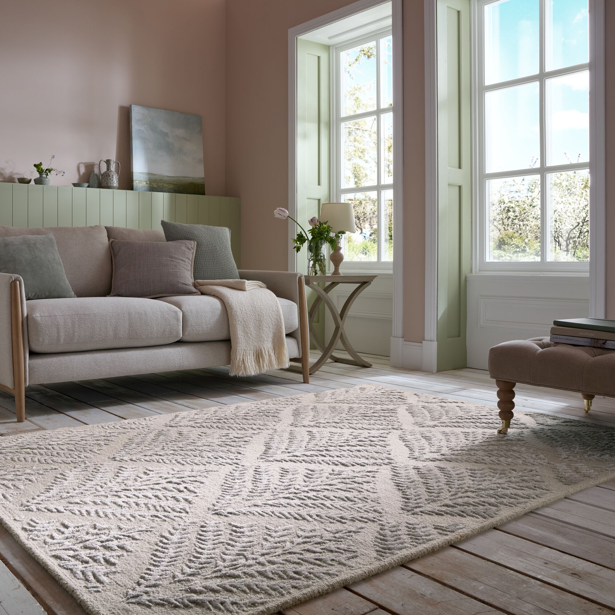 flair-rugs-sloane-viscose-wool-blend-floral-teppich image 1