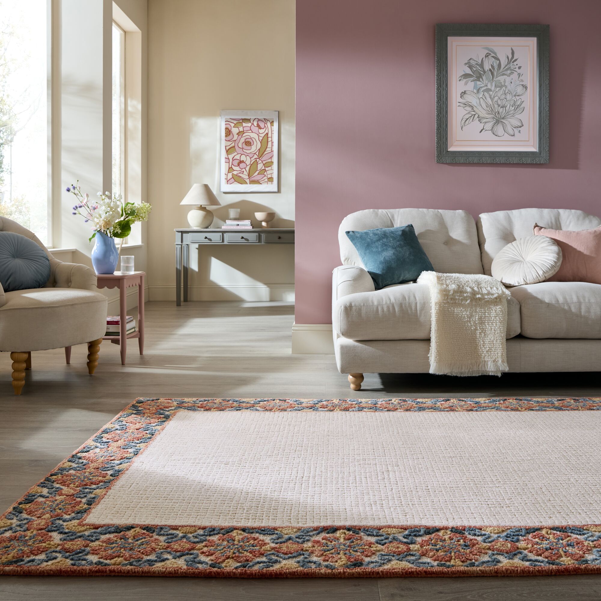 flair-rugs-myla-floral-frame-wollteppich image 3