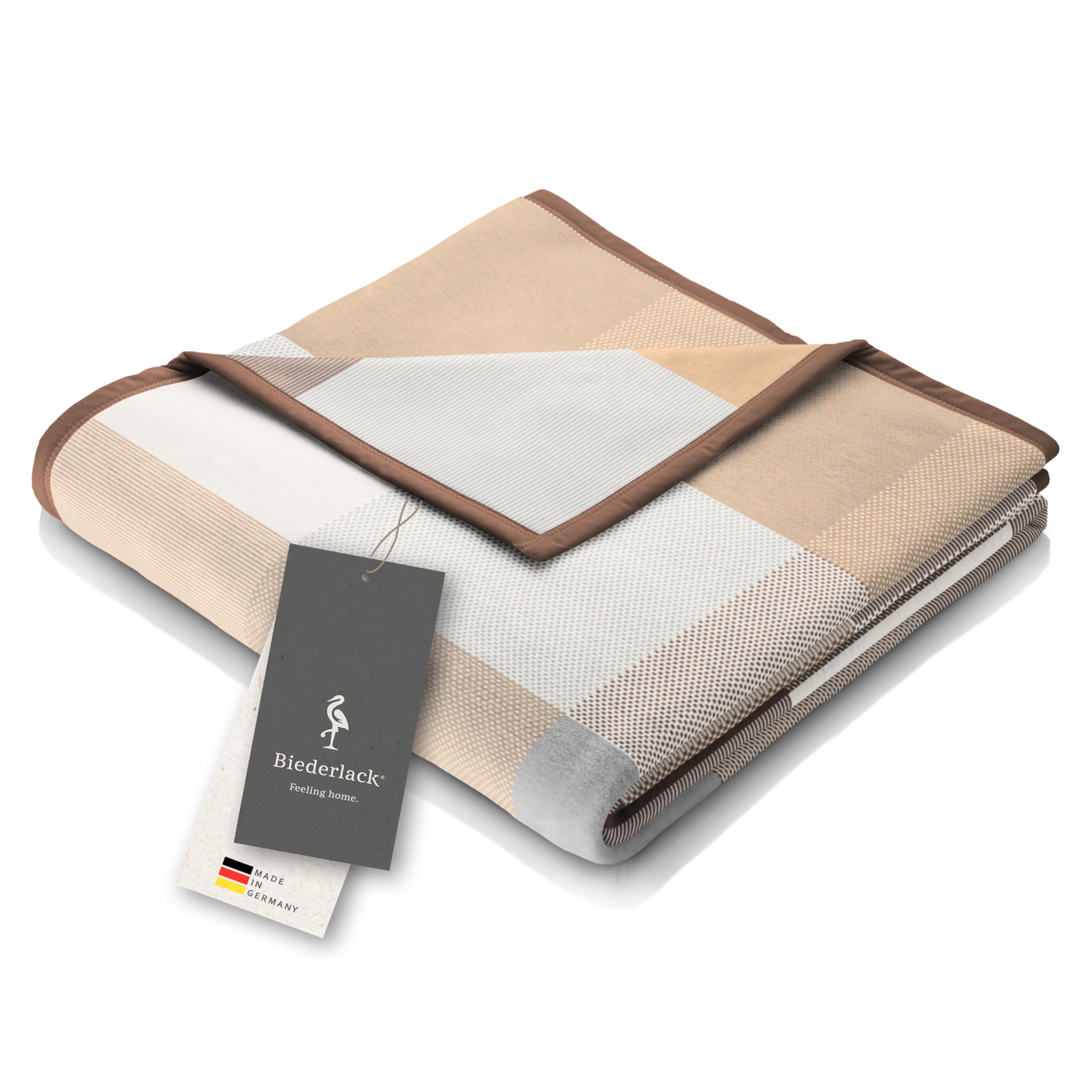 biederlack-pure-cotton-karo-kuscheldecke-blau-150x200-cm image 8