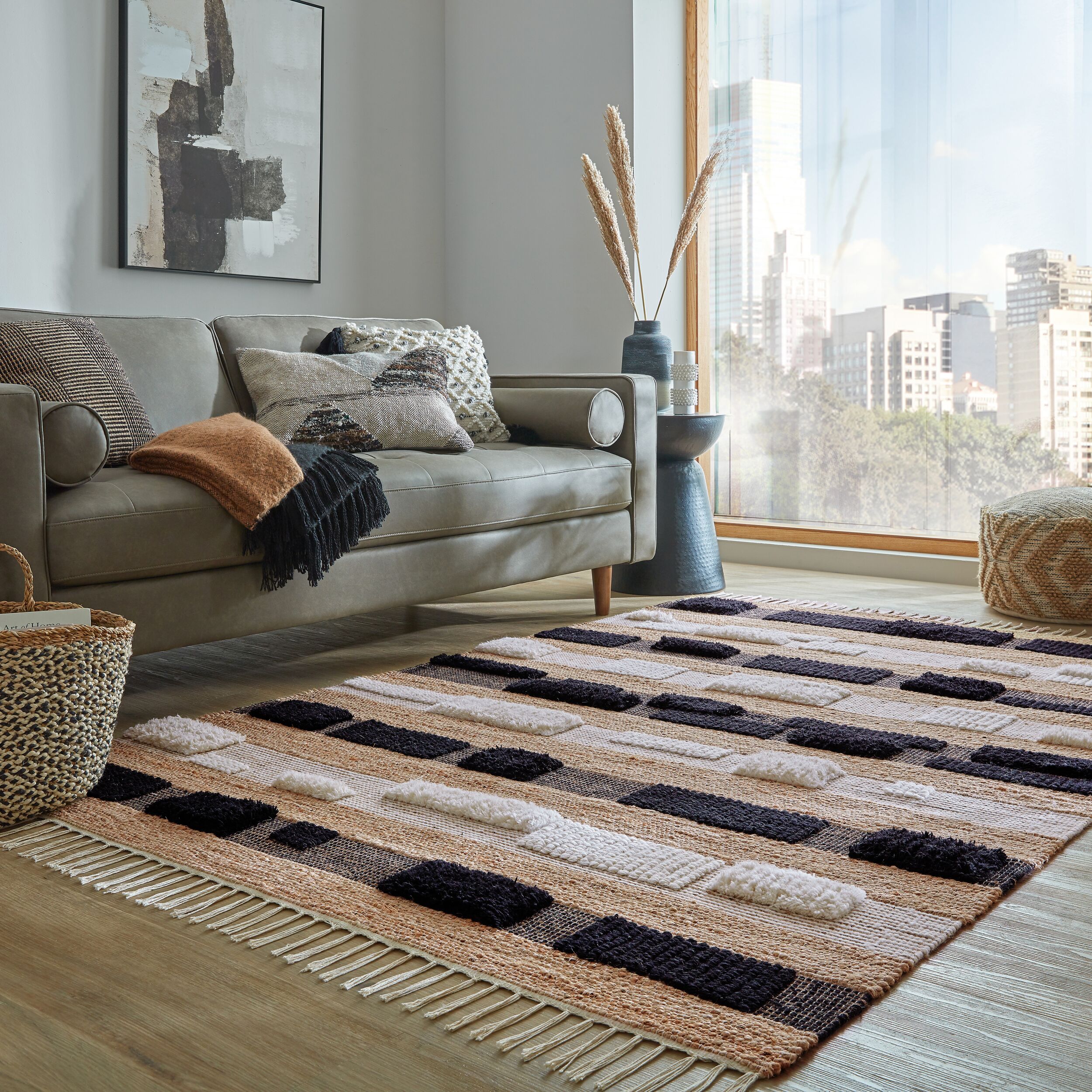 flair-rugs-medina-blocks-jute-blend-teppich-naturfaser image 4