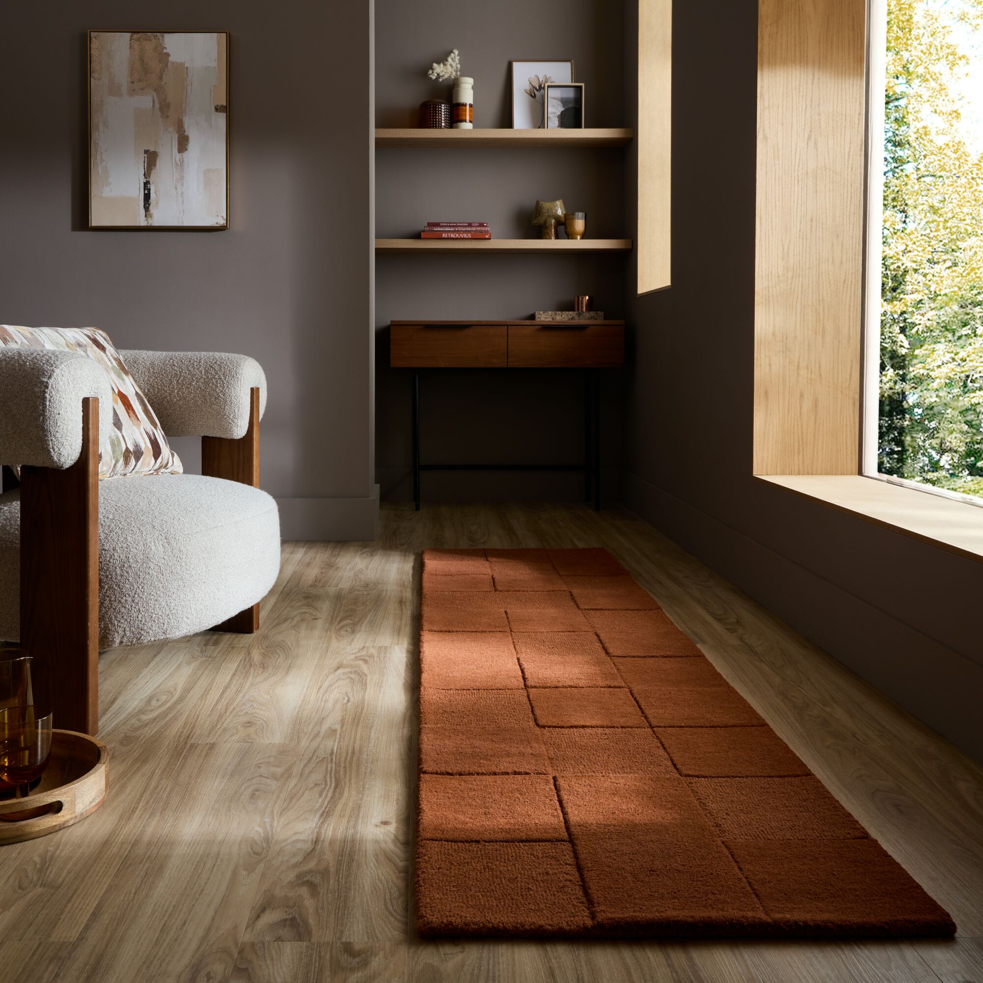 flair-rugs-checkerboard-woll-l-ufer-modern-runner image 1