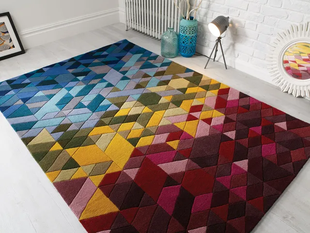 flair-rugs-kingston-wool-rainbow-geometric-teppich image 1