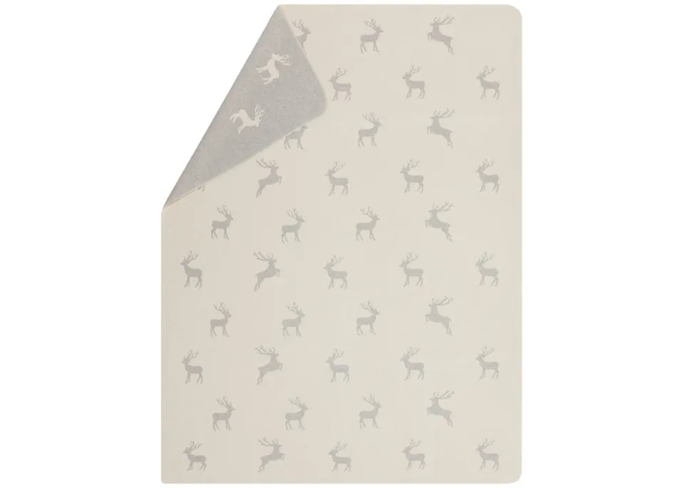 david-fussenegger-silvretta-flanelldecke-hirsche-allover-grs image 1